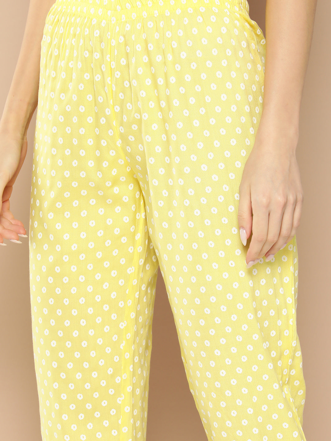 Women's Yellow Ethnic Motifs Anarkali Kurta Trouser And Dupatta Set