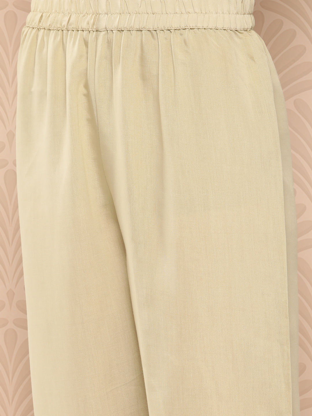 Women's Olive Green Solid Straight Kurta Trouser And Dupatta Set