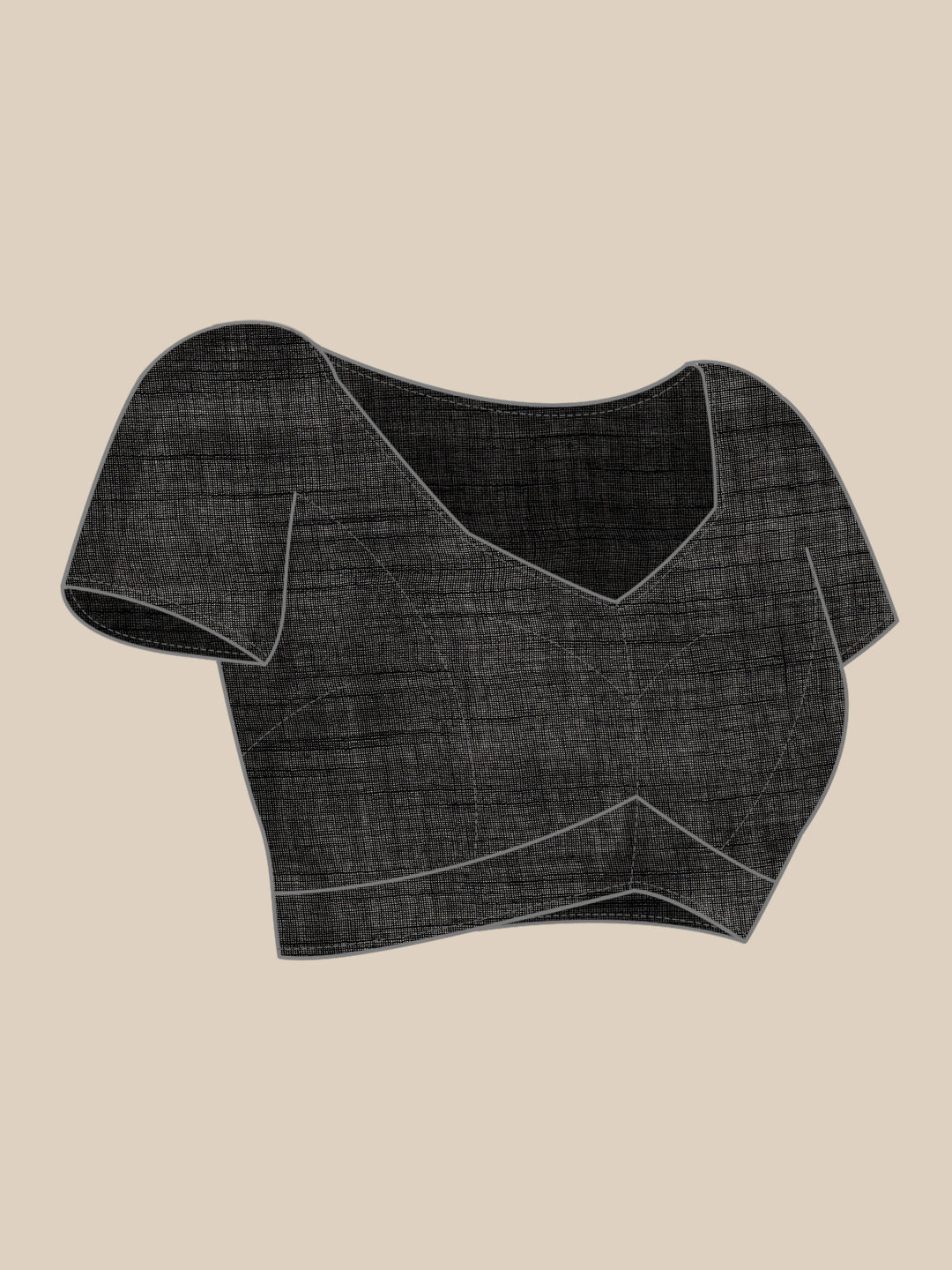 Women's Black Printed Unstitched Blouse Sarees