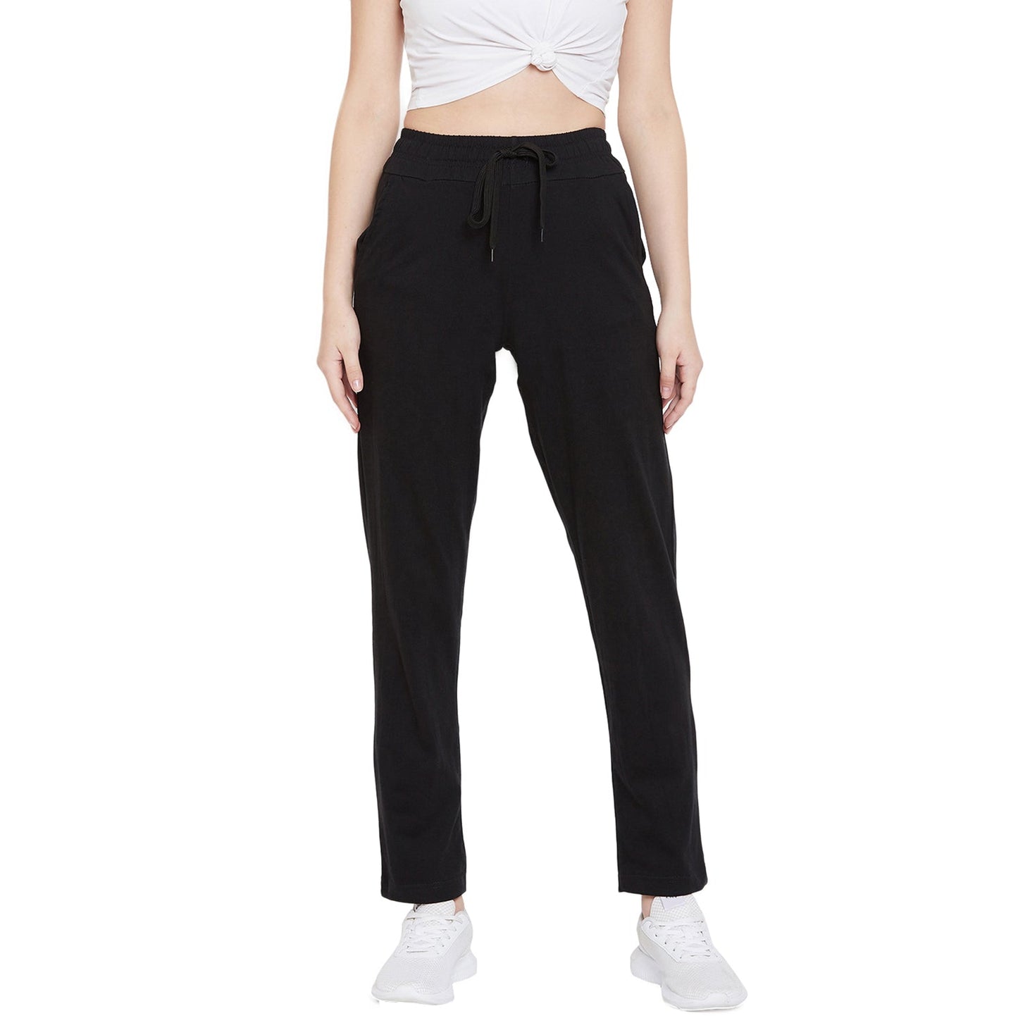 Women's Black Cotton Track Pan