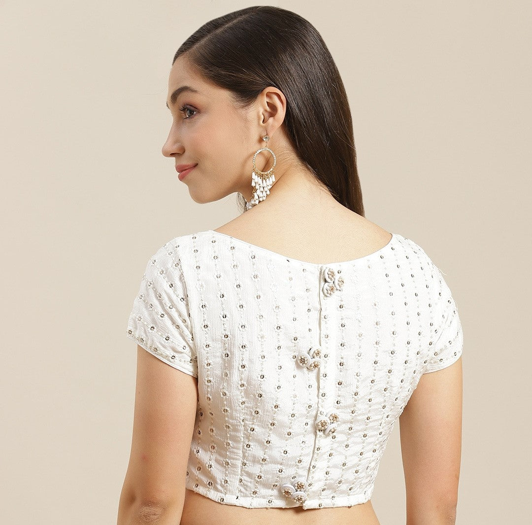 Women's Chikankari Embroidered Saree Blouse