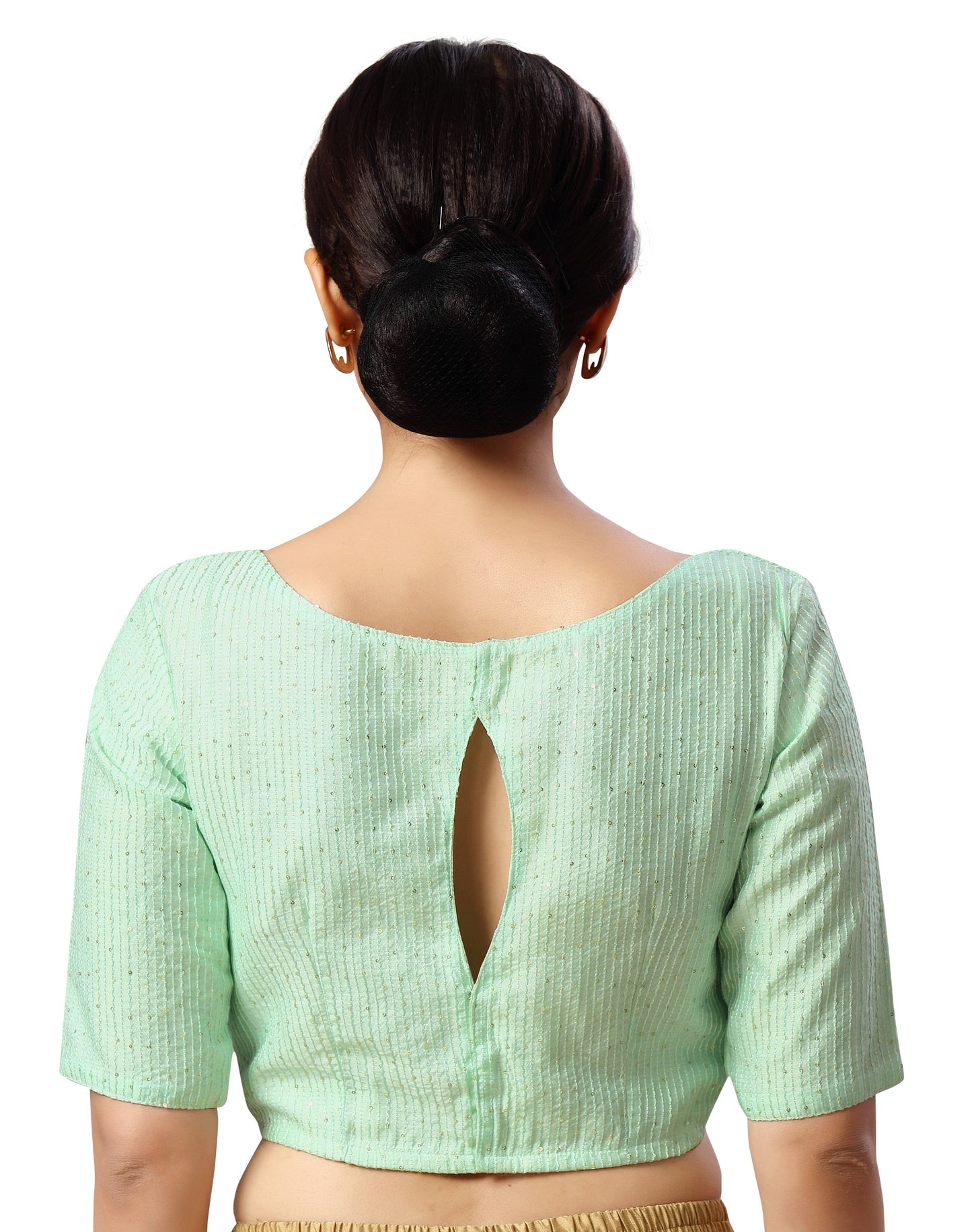 Women's Polyester Chanderi Cotton Silk Sequin Embroidered Saree Blouse.
