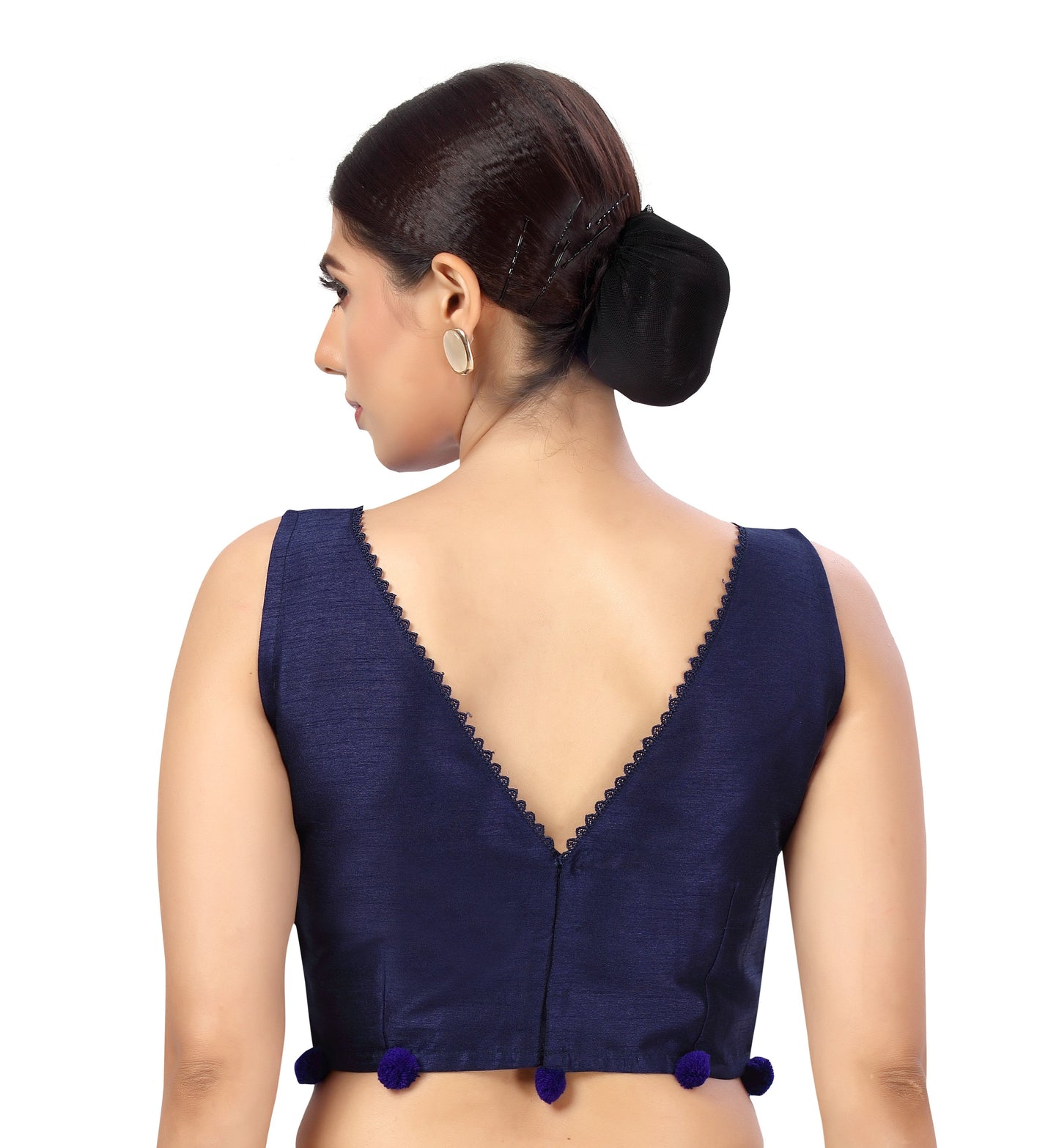 Women's Polyester Silk Sleeveless Saree Blouse.