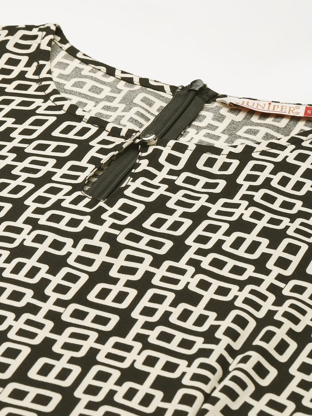 Women's Black Rayon Geometric Print Jumpsuit