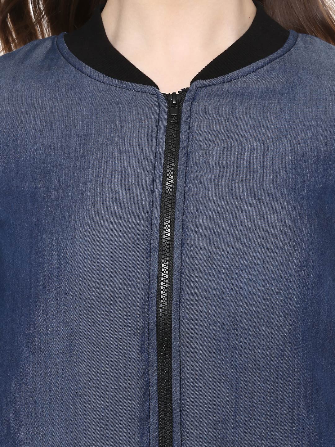Women's Tencel Denim Bomber Jacket