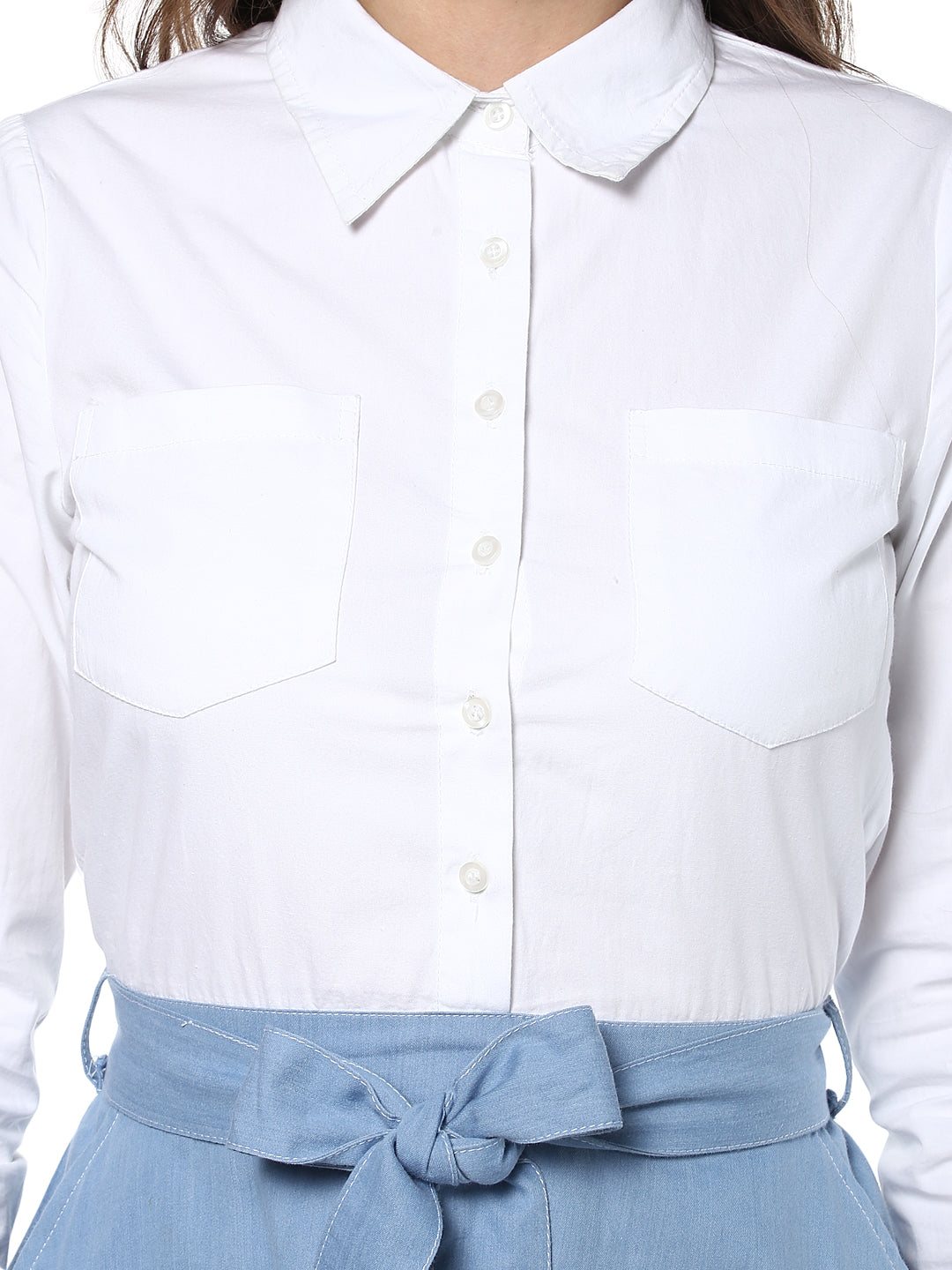 Women's attached Shirt Skirt Dress