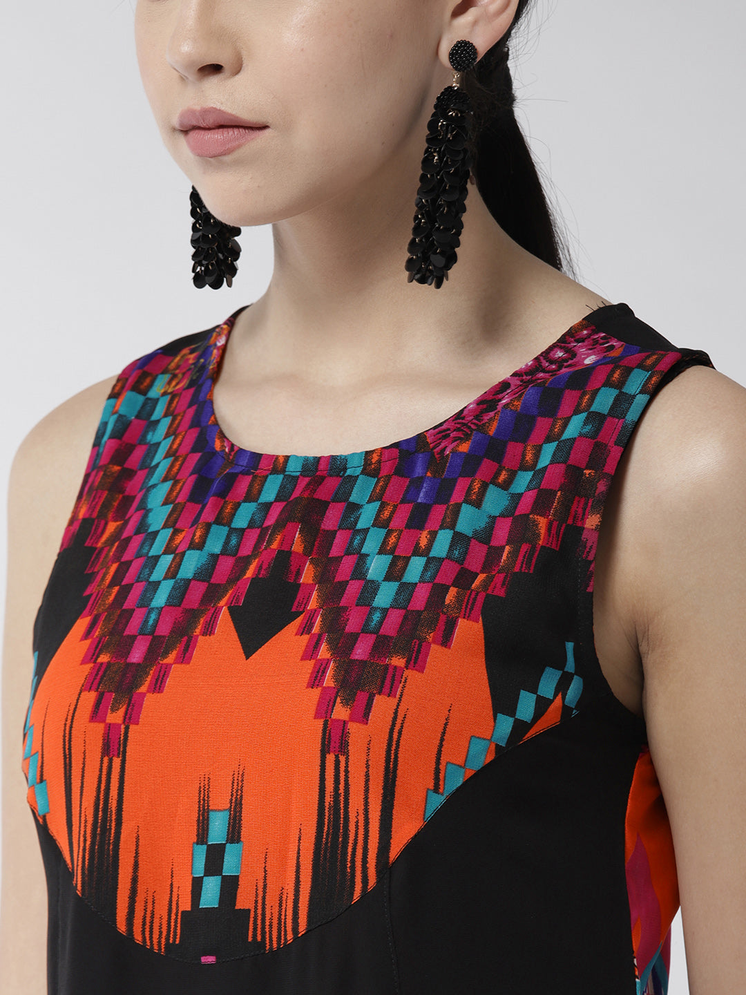 Women's Multicolored Aztec Print Dress