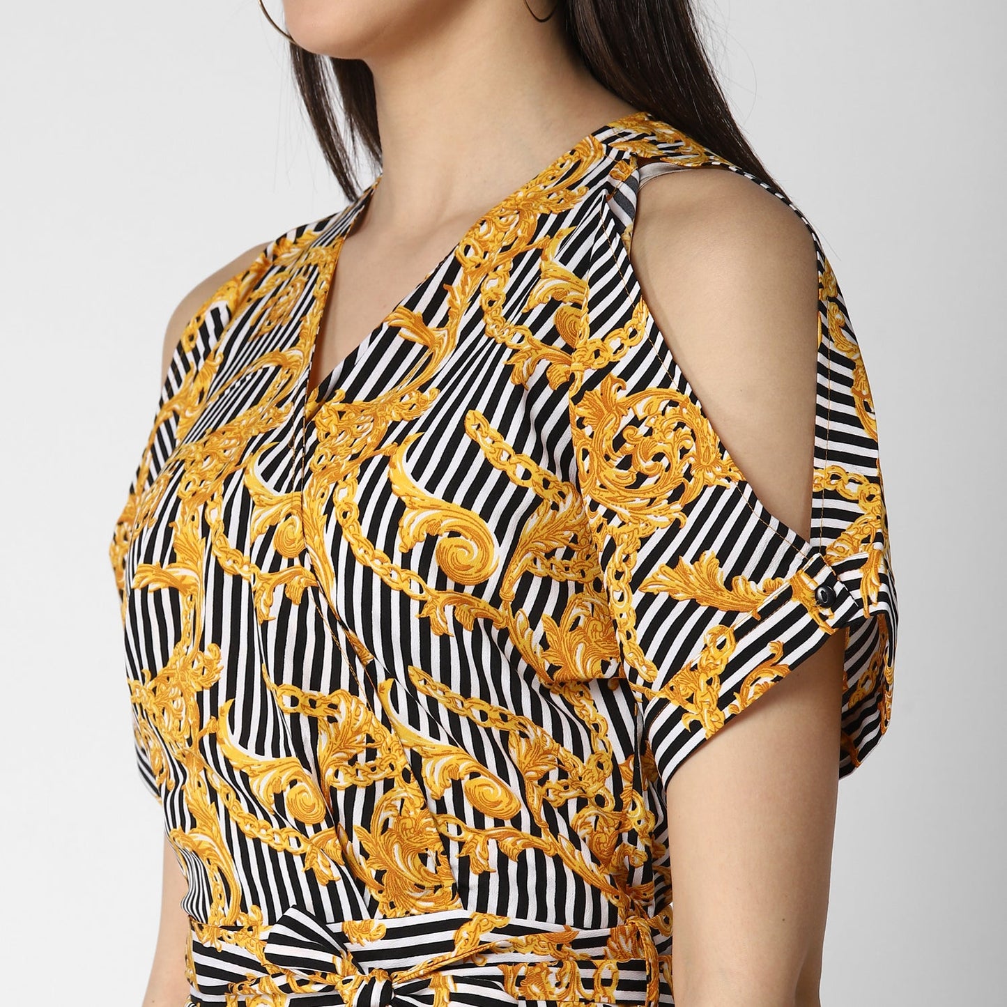 Women's Crepe Cold Shoulder Jumpsuit