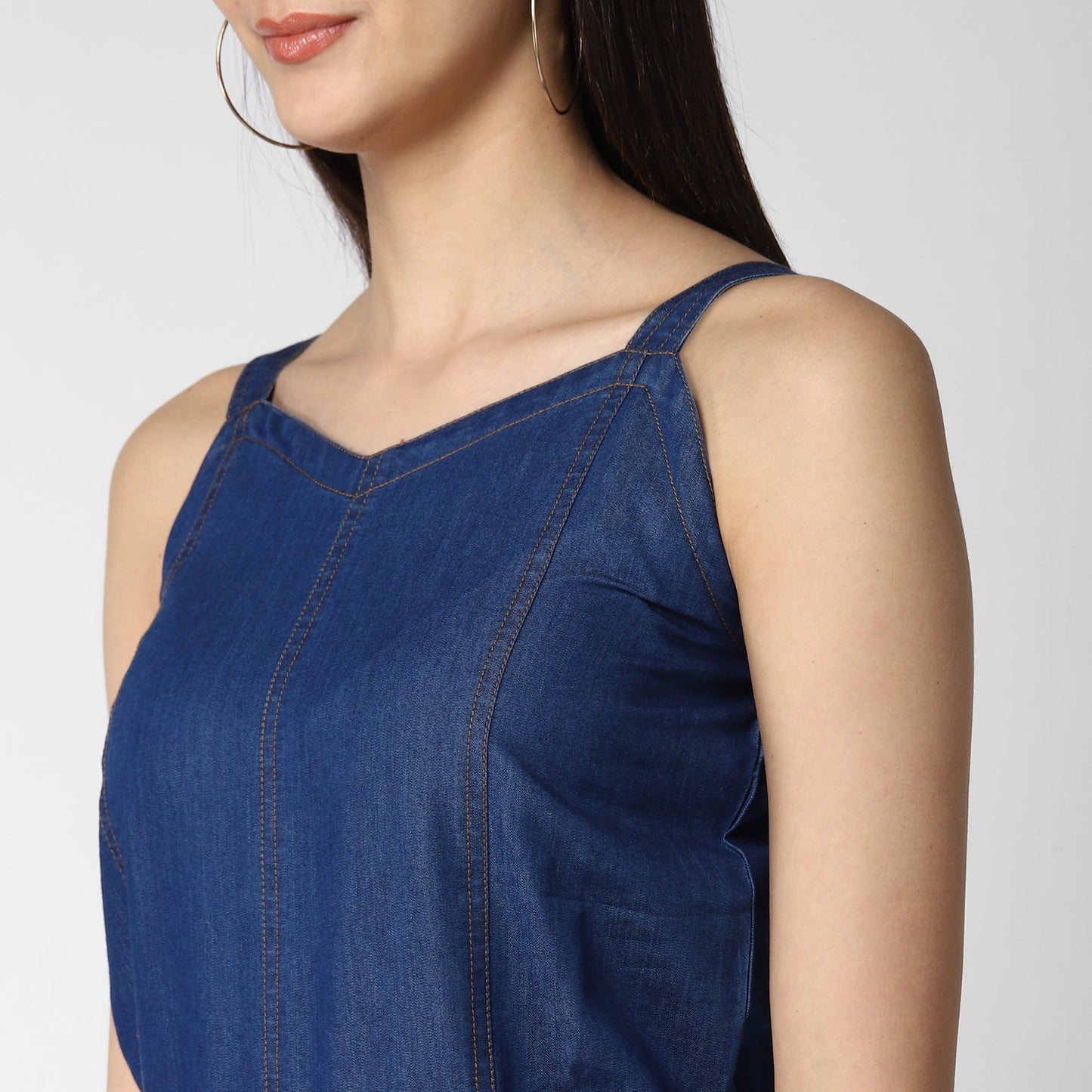 Women's Denim Strap Style Jumpsuit