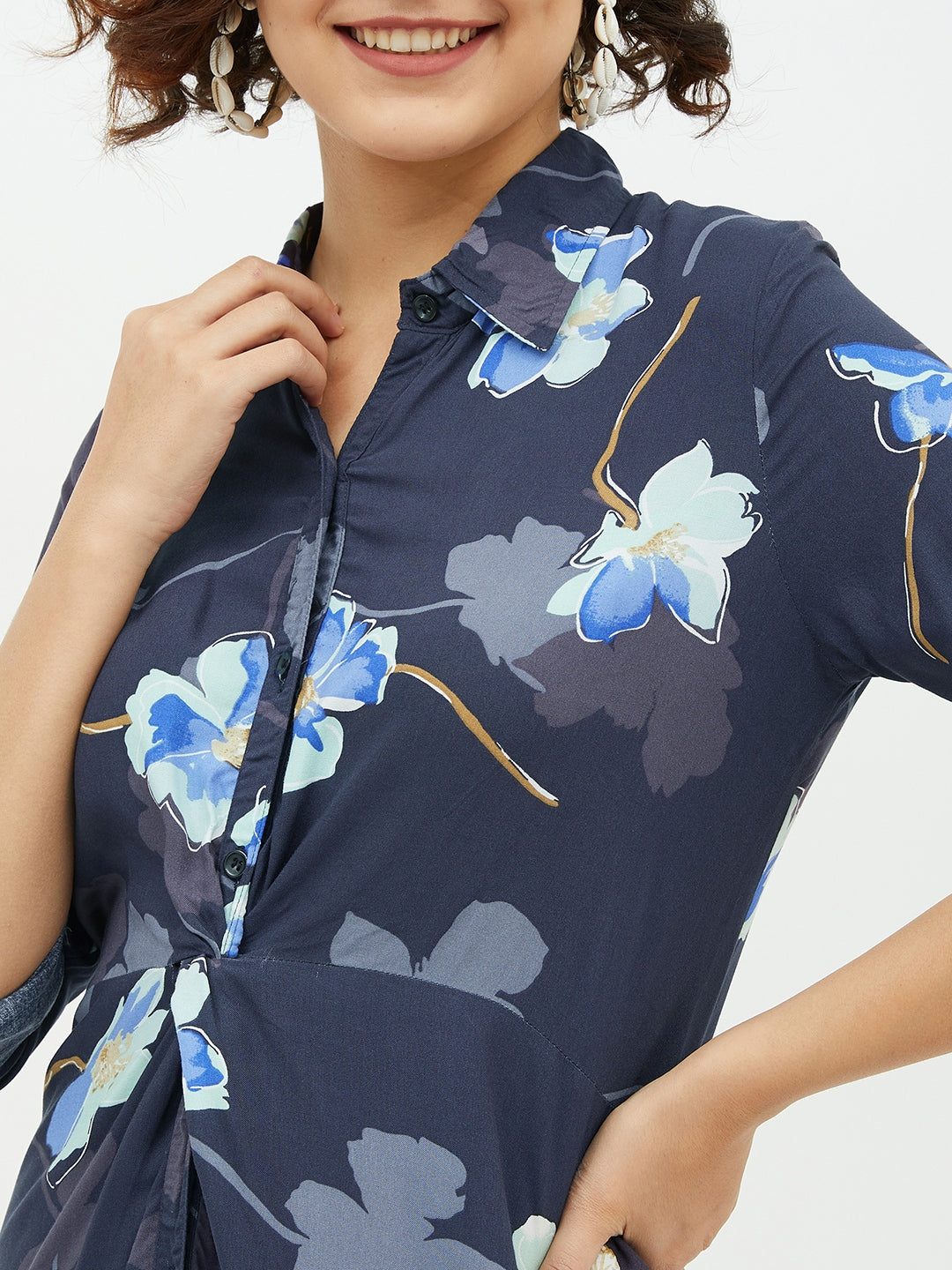 Women's Floral Print Cotton Long Dress