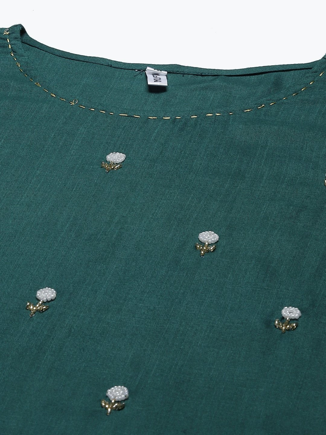 Women's Dark Green Embroidery Kurta