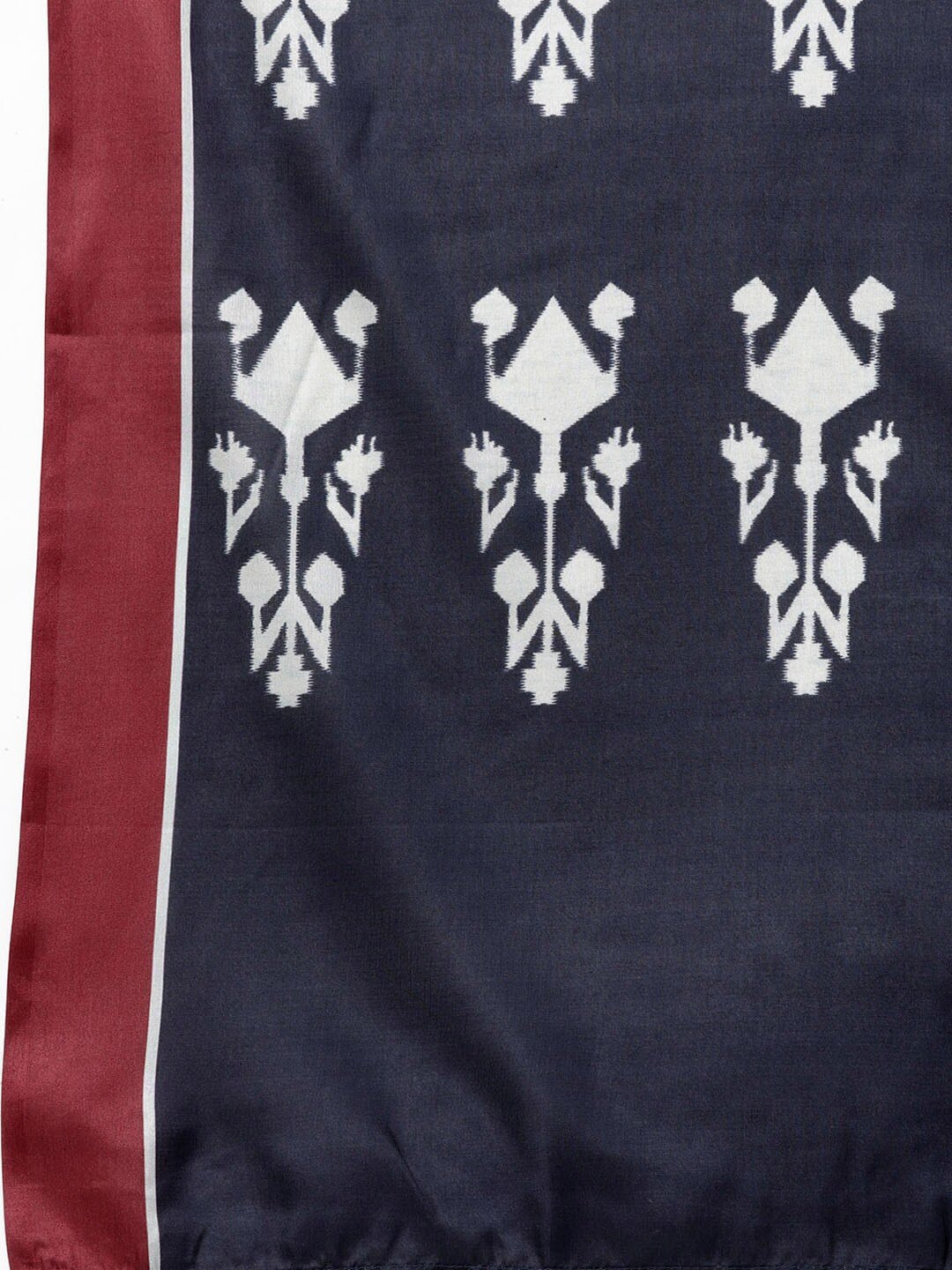 Women's Maroon & Navy Blue Solid Kurta with Palazzos & Dupatta