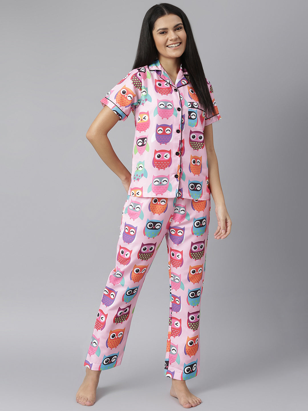 Women's Funny Pineapple Digital Print Night Suit Set