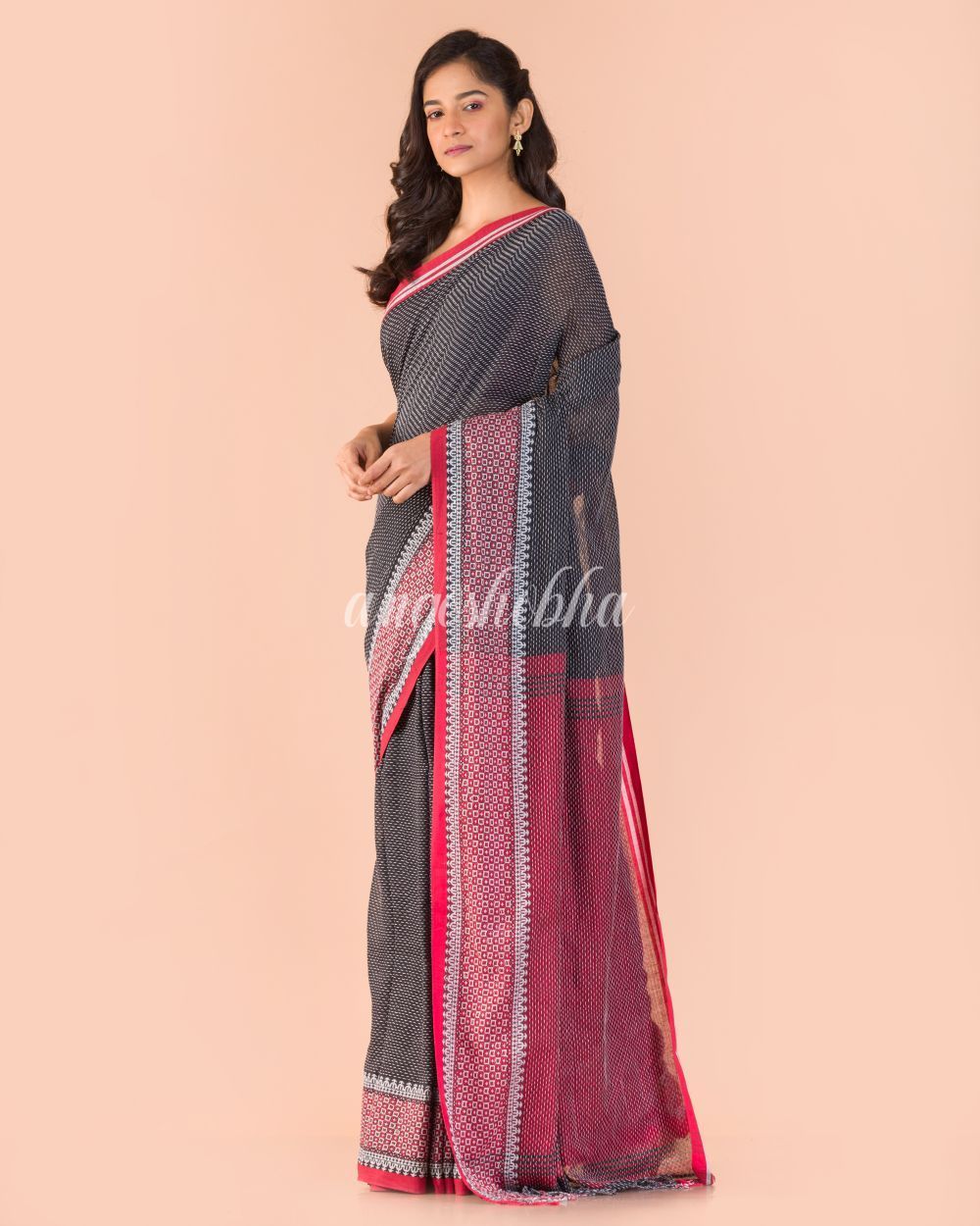 Women's Grey Handwoven Cotton Saree