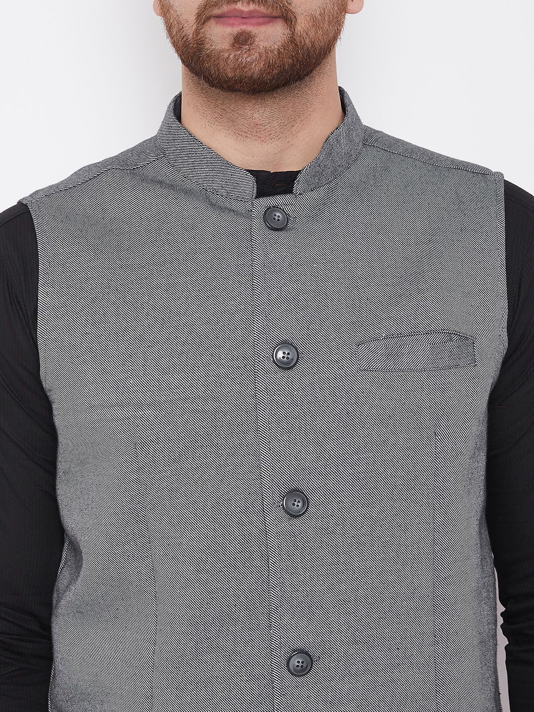 Men's Grey Nehru Jacket