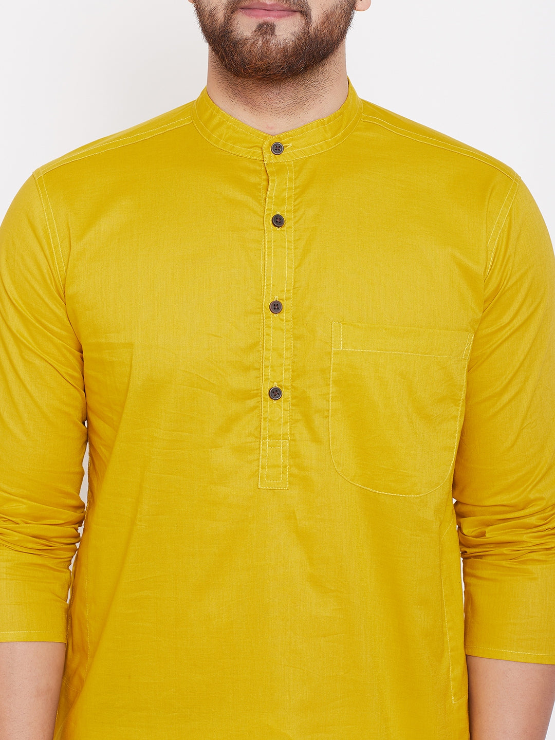 Men's Cotton Kurta With Band Collar