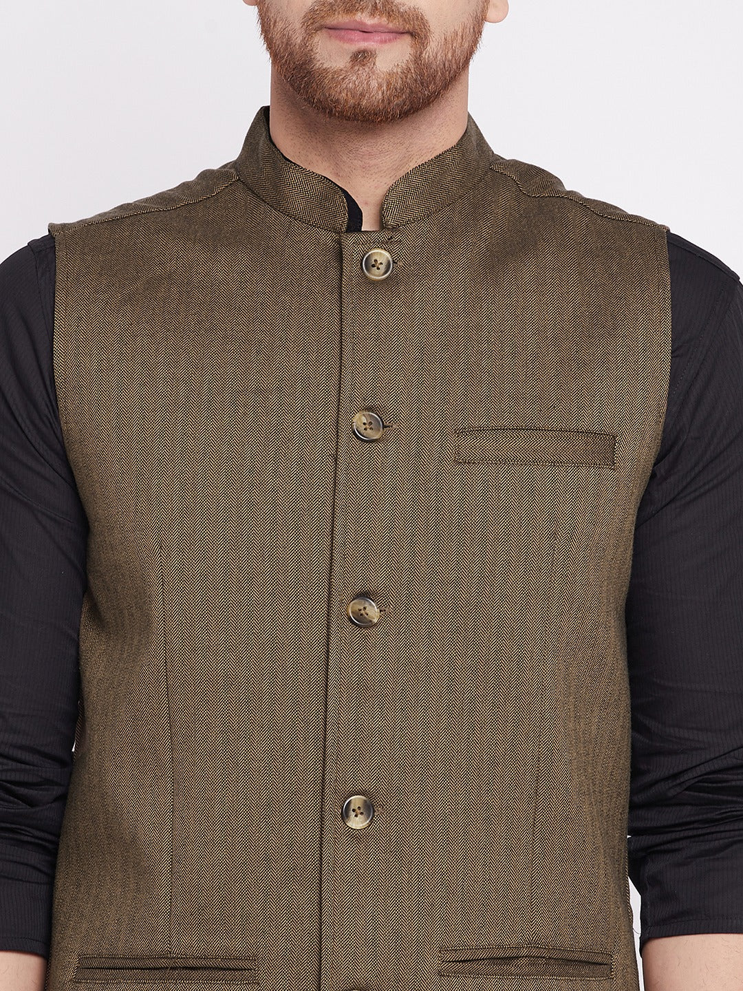 Men's Nehru Jacket with welt pocket