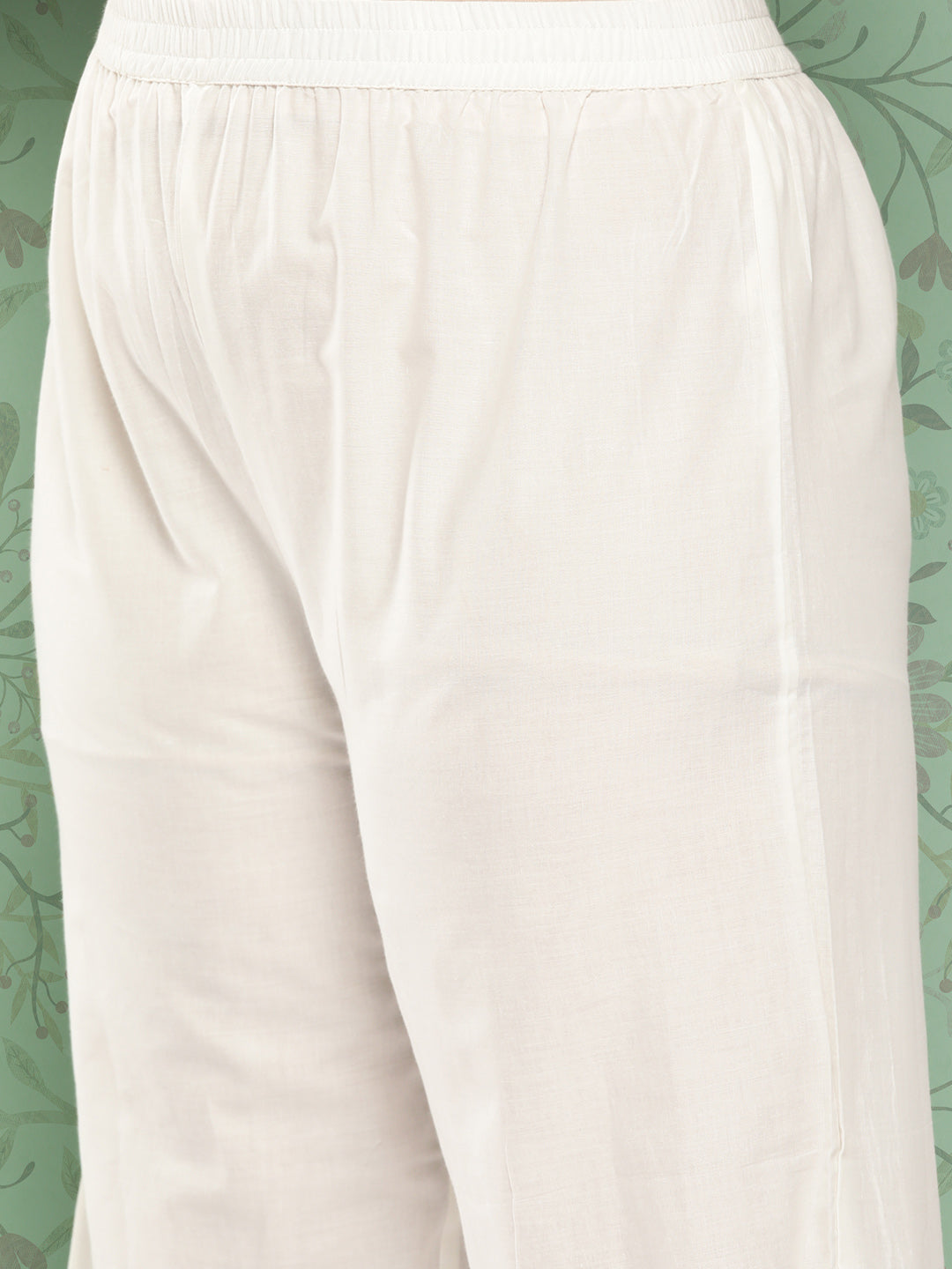Women's Maroon & Off-White Yoke Design Cotton Kurta With Palazzos & With Dupatta