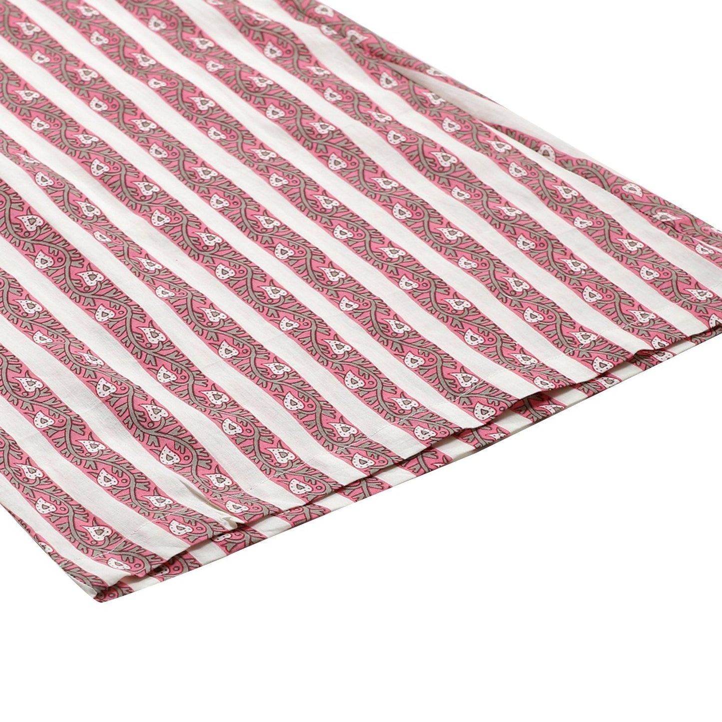 Women Pink Cotton Striped Trouser by Myshka (