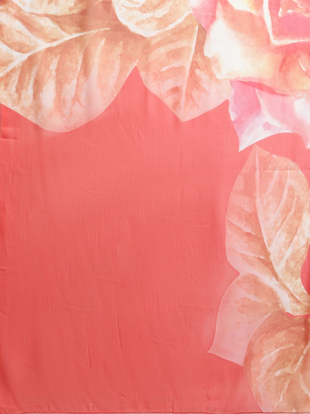 Women's Pink Colour Chiffon Digital Print Floral Saree