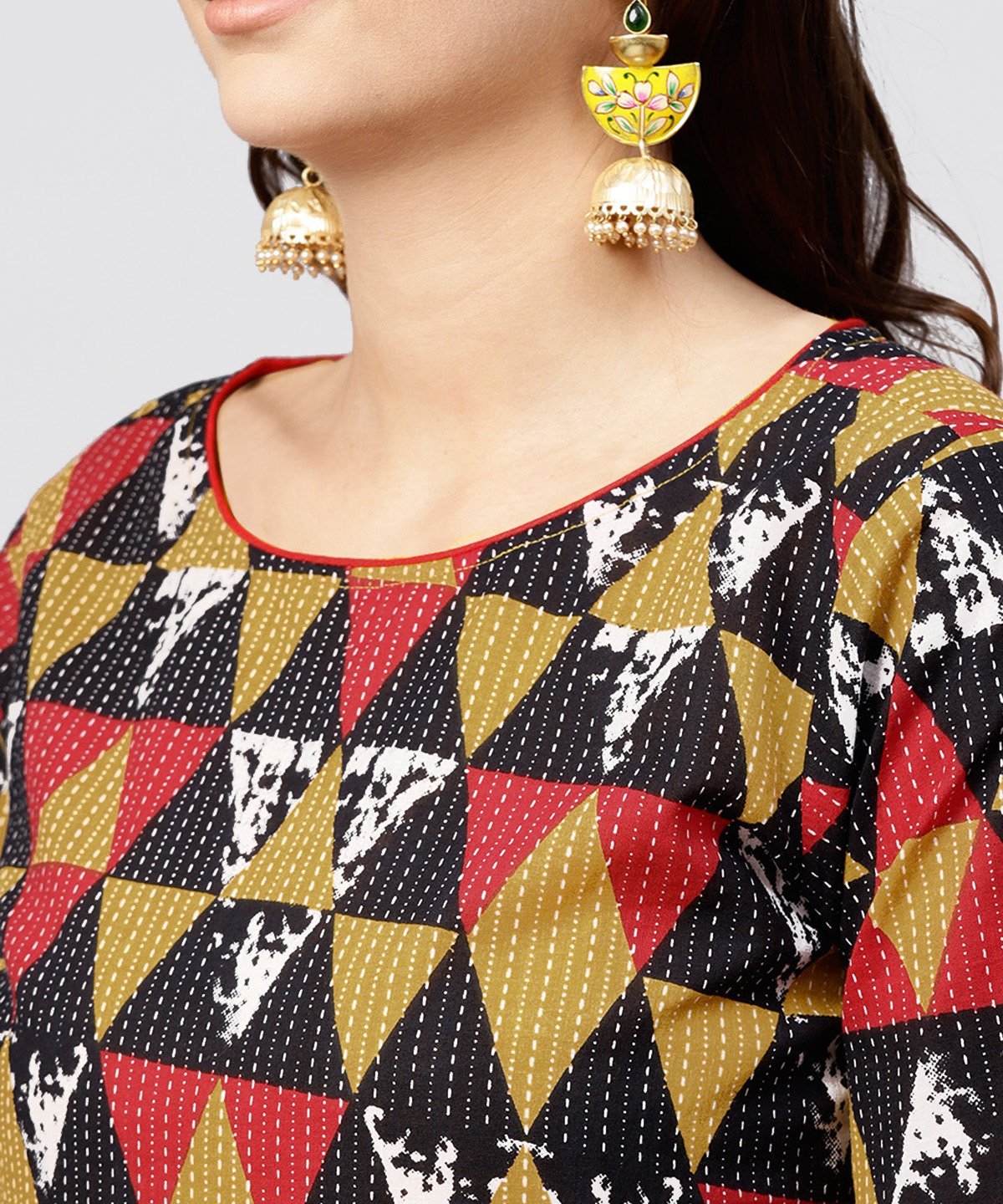 Women's Bright Yellow Rayon A-Line Box Pleated Maxi With Attached Jacket Till Yoke And Emblished With Tassels