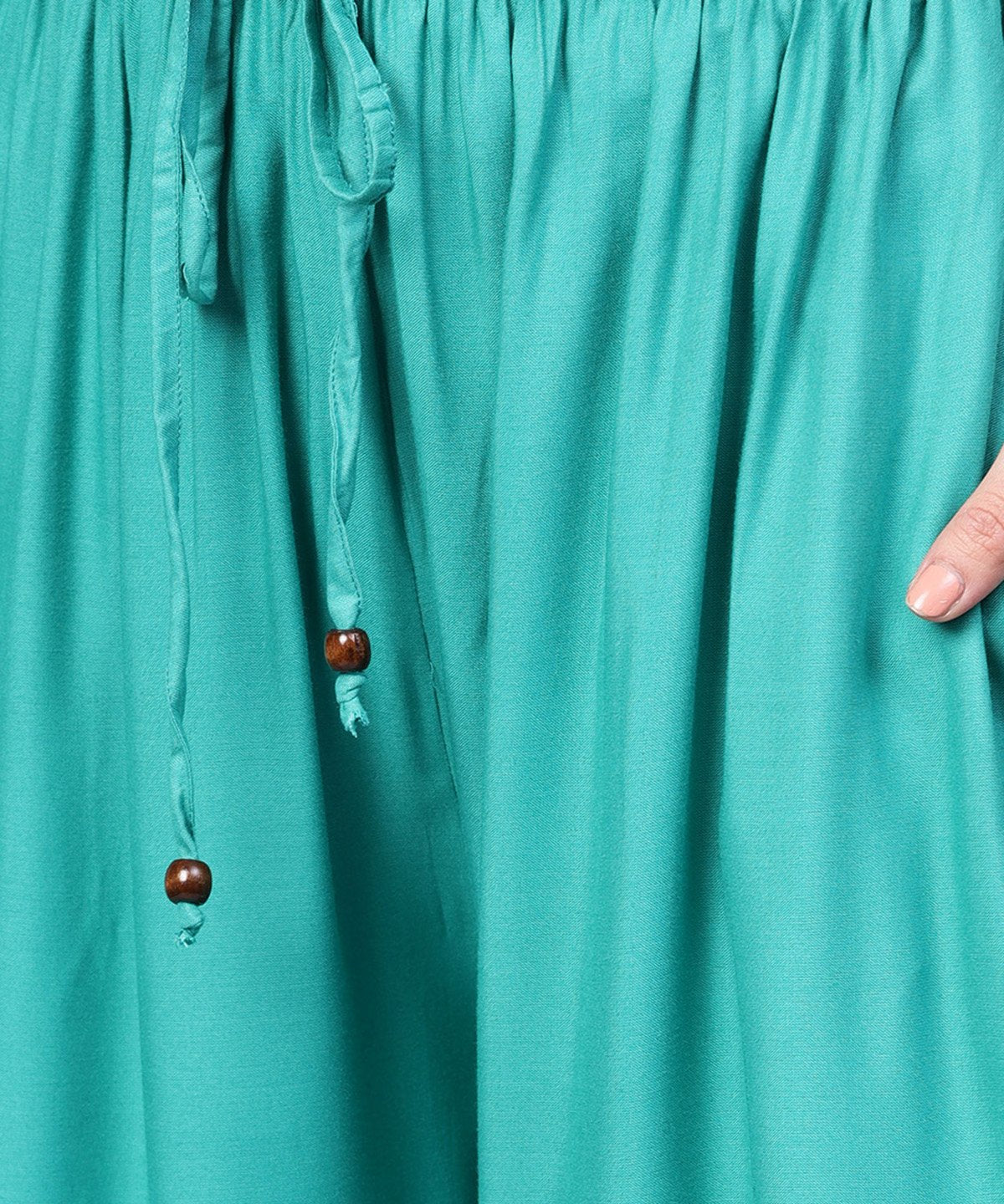 Women's Turquoise Blue Flared Ankle Length Palazzo