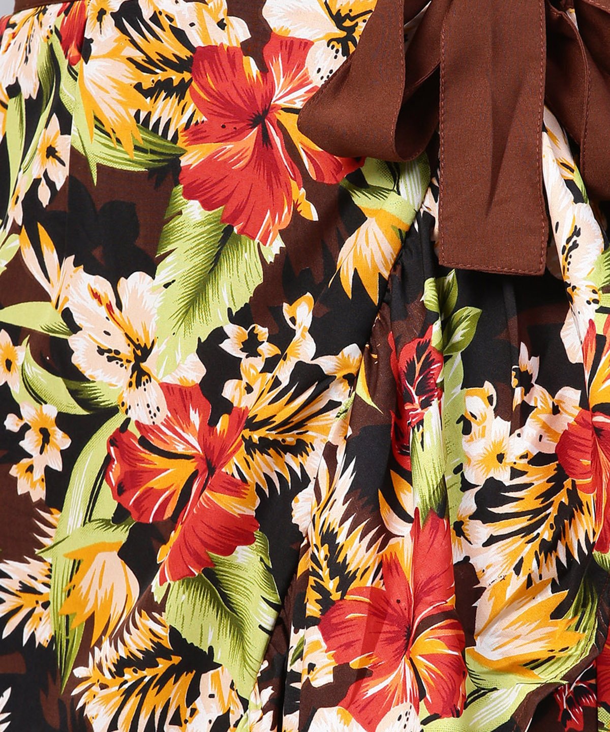 Women's Multi Flower Printed Calf Length Skirt