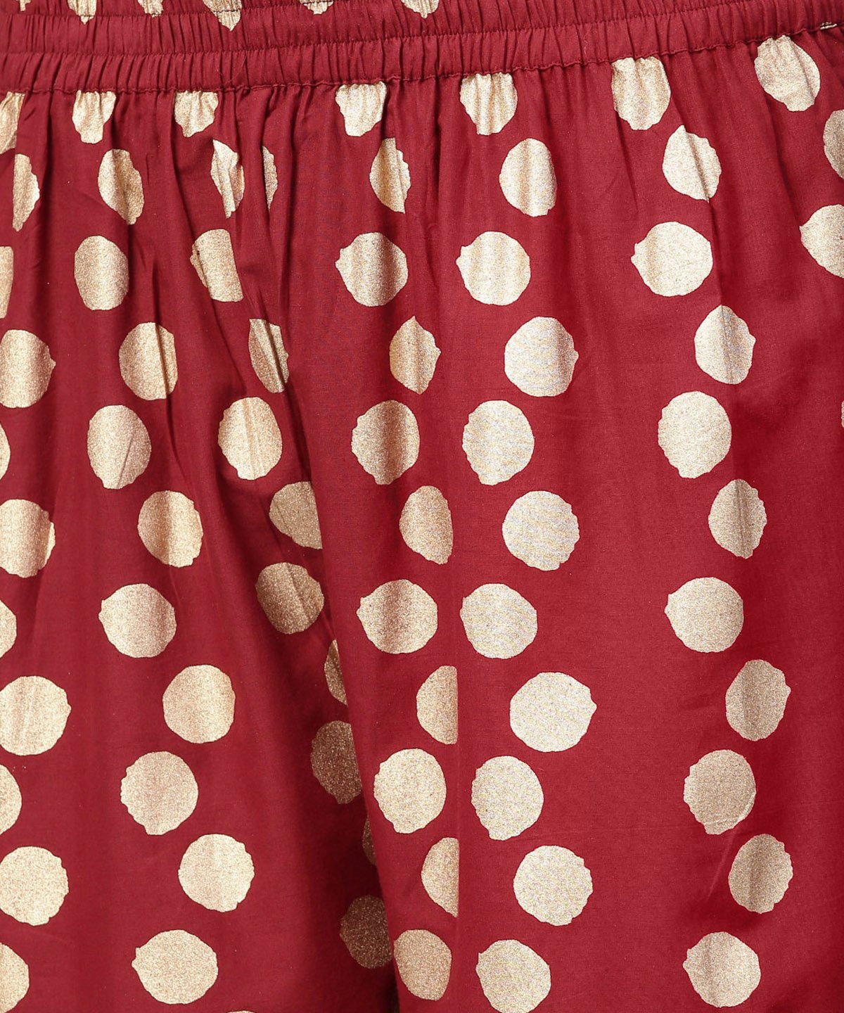 Women's Red Butta Printed 3/4Th Sleeve Kurta With Printed Pallazo