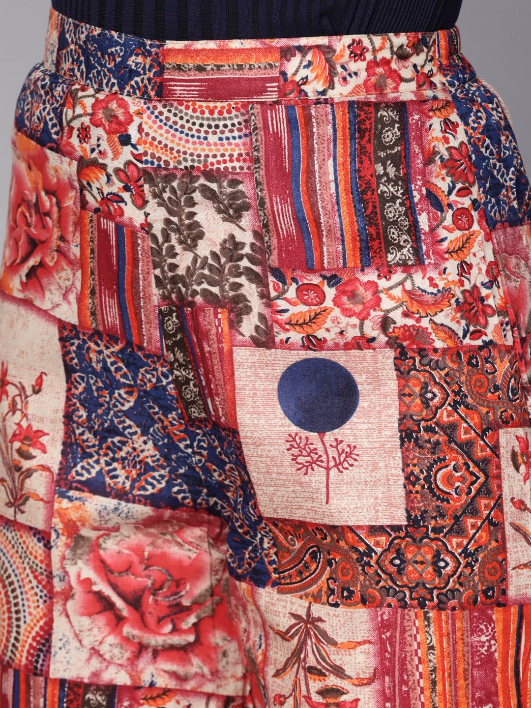Women's Multi Colored Cotton Ankle Length Palazzo