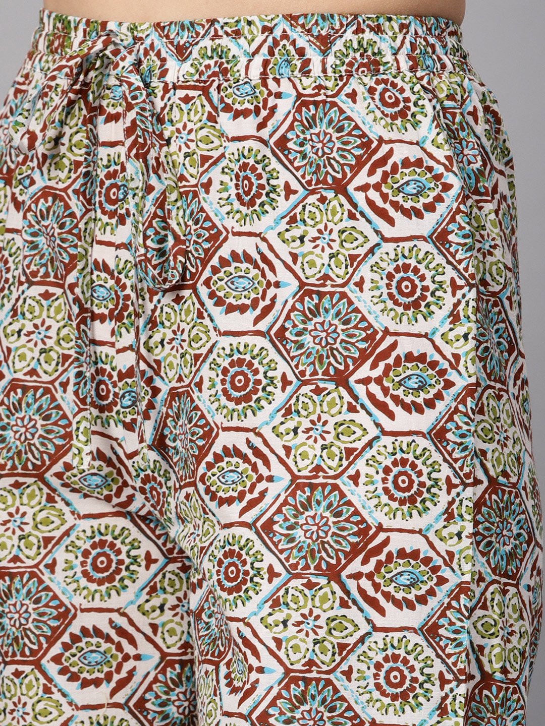 Women's Solid Dark Blue Rayon Straight Kurta With Printed Pocket And Cotton Printed Palazzo