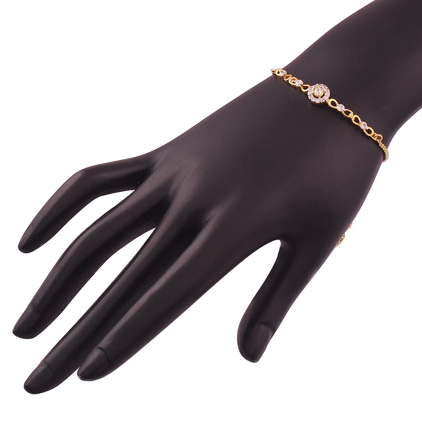 Women's Cubic Zirconia Adjustable Bracelet Jewellery with Pull-Chain for Women