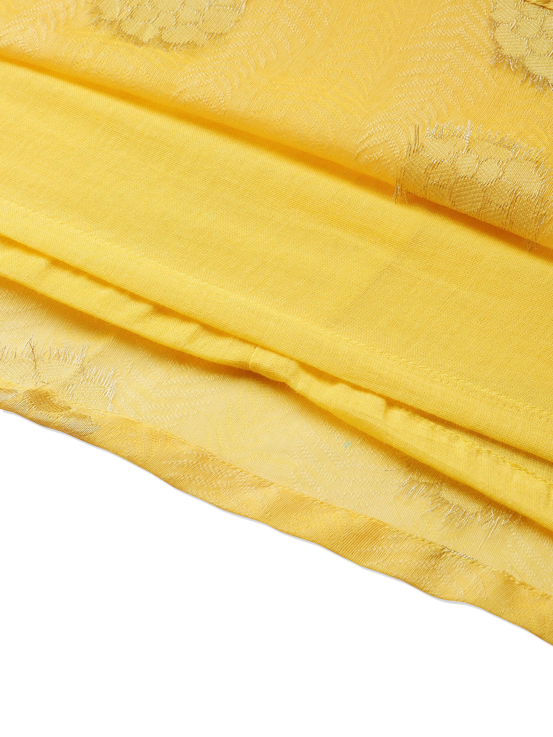 Women's Yellow Chanderi Jacquard Woven Dress