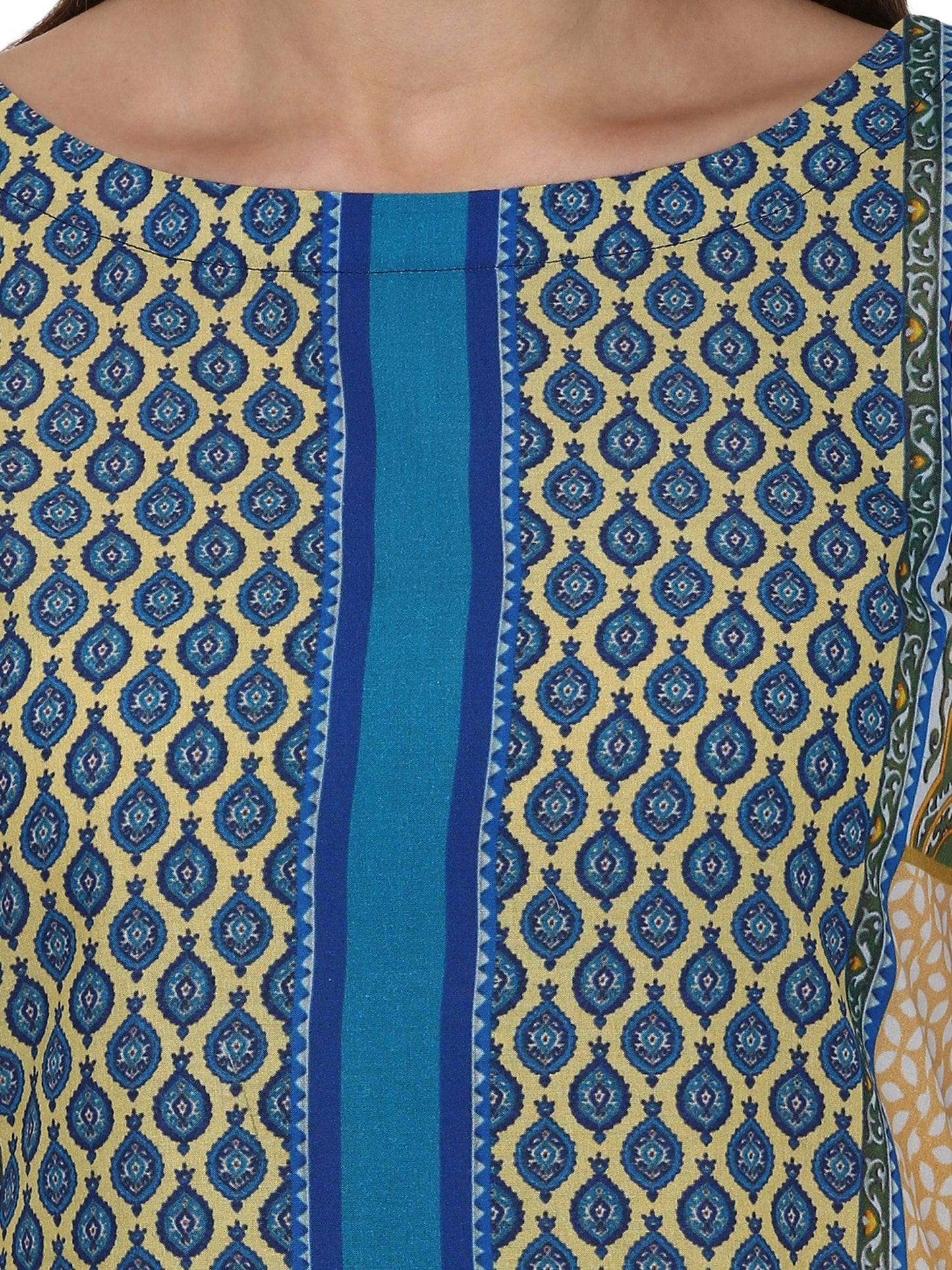 Women's Pakistani Digital Printed Designer Cotton Only Kurti With 3/4Th Sleeves