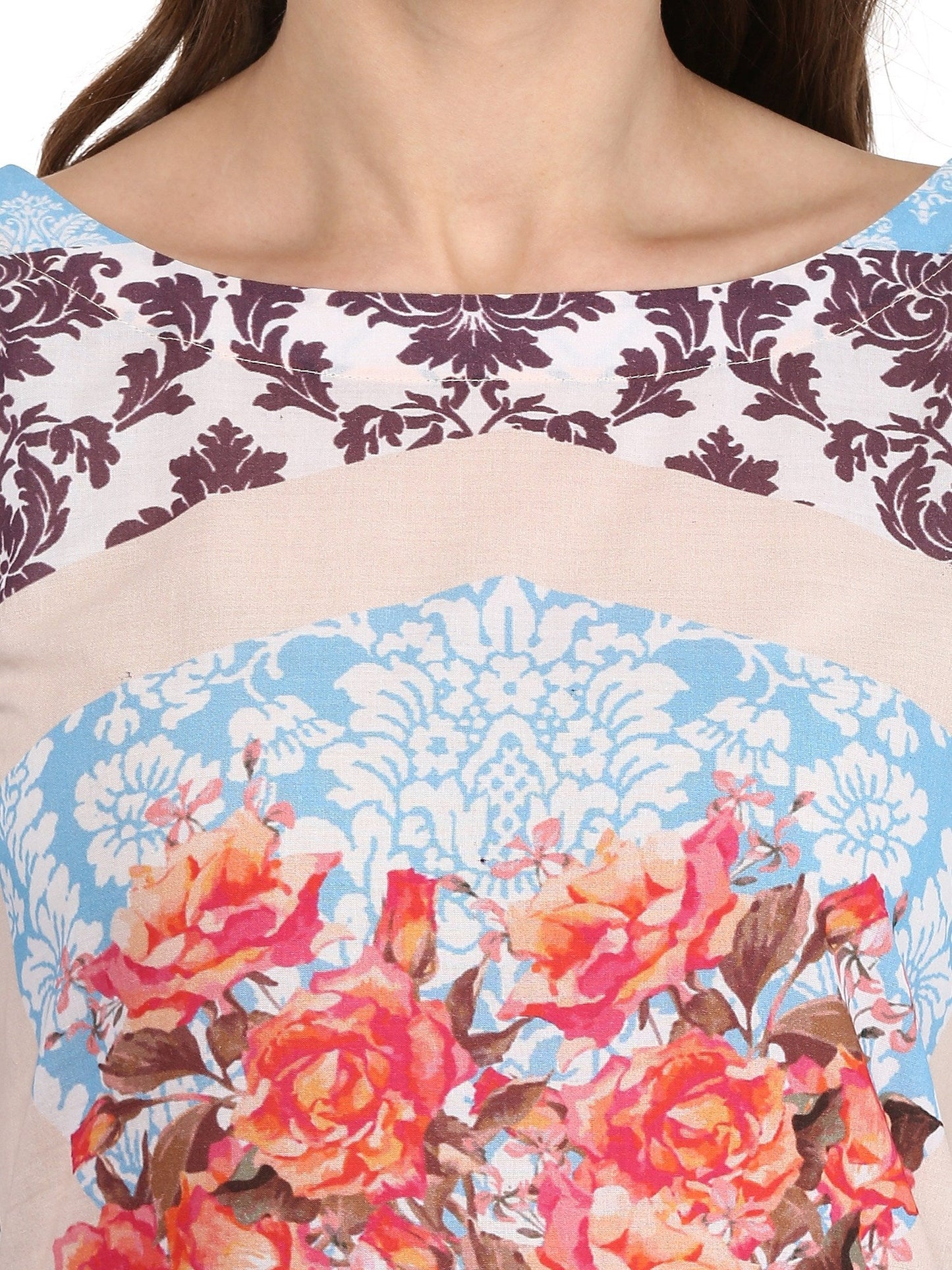 Women's Floral Summer Cotton Printed Digital Only Kurti