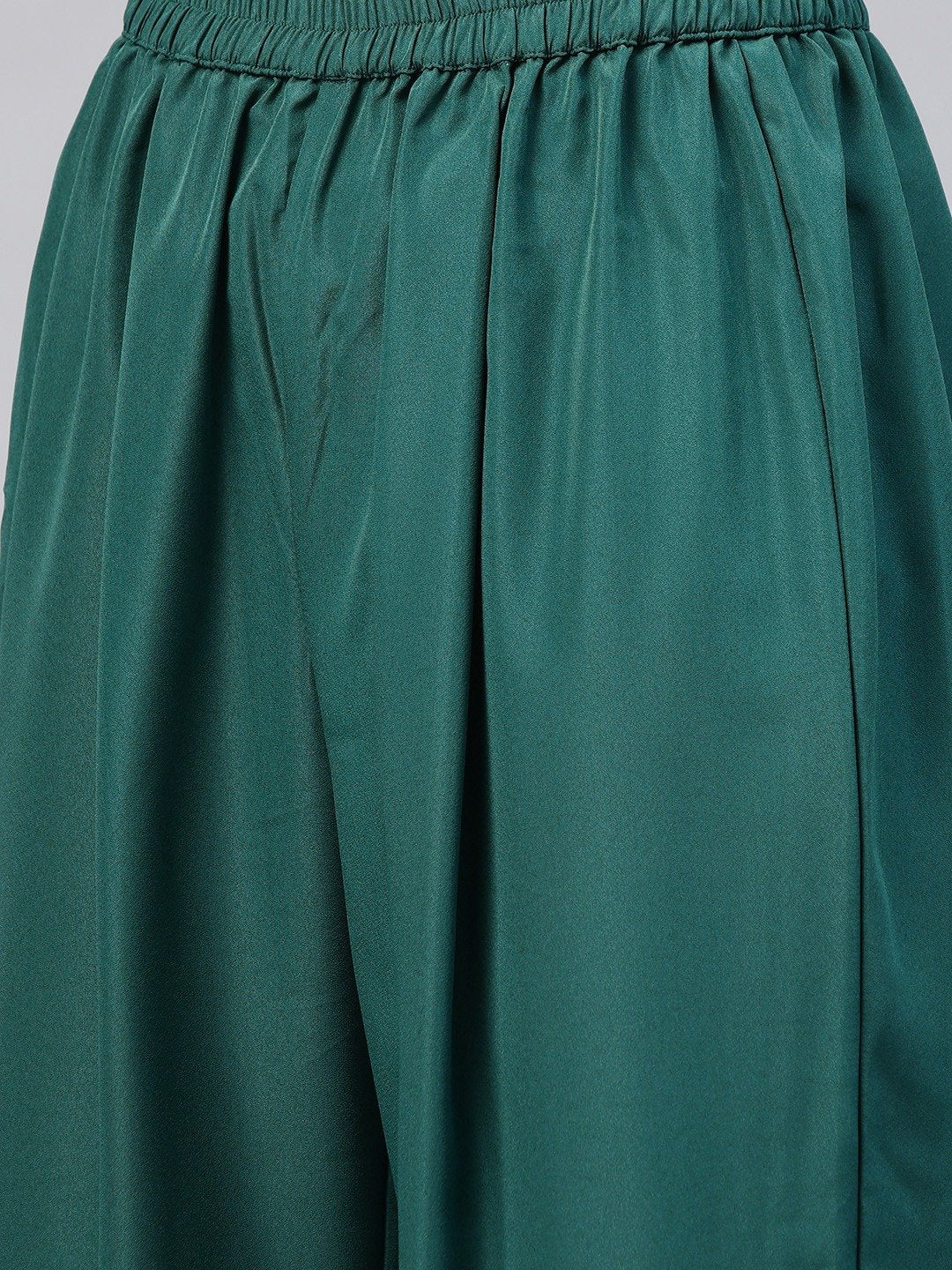 Women's Sea Green Crepe Printed Kurta Pant Set