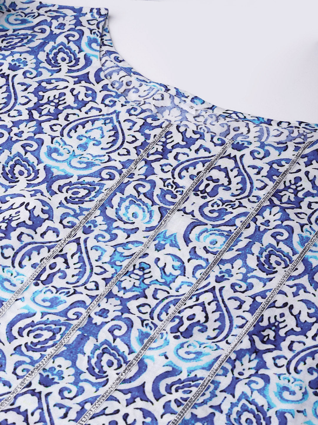 Women's Blue Straight Kurta With Pant