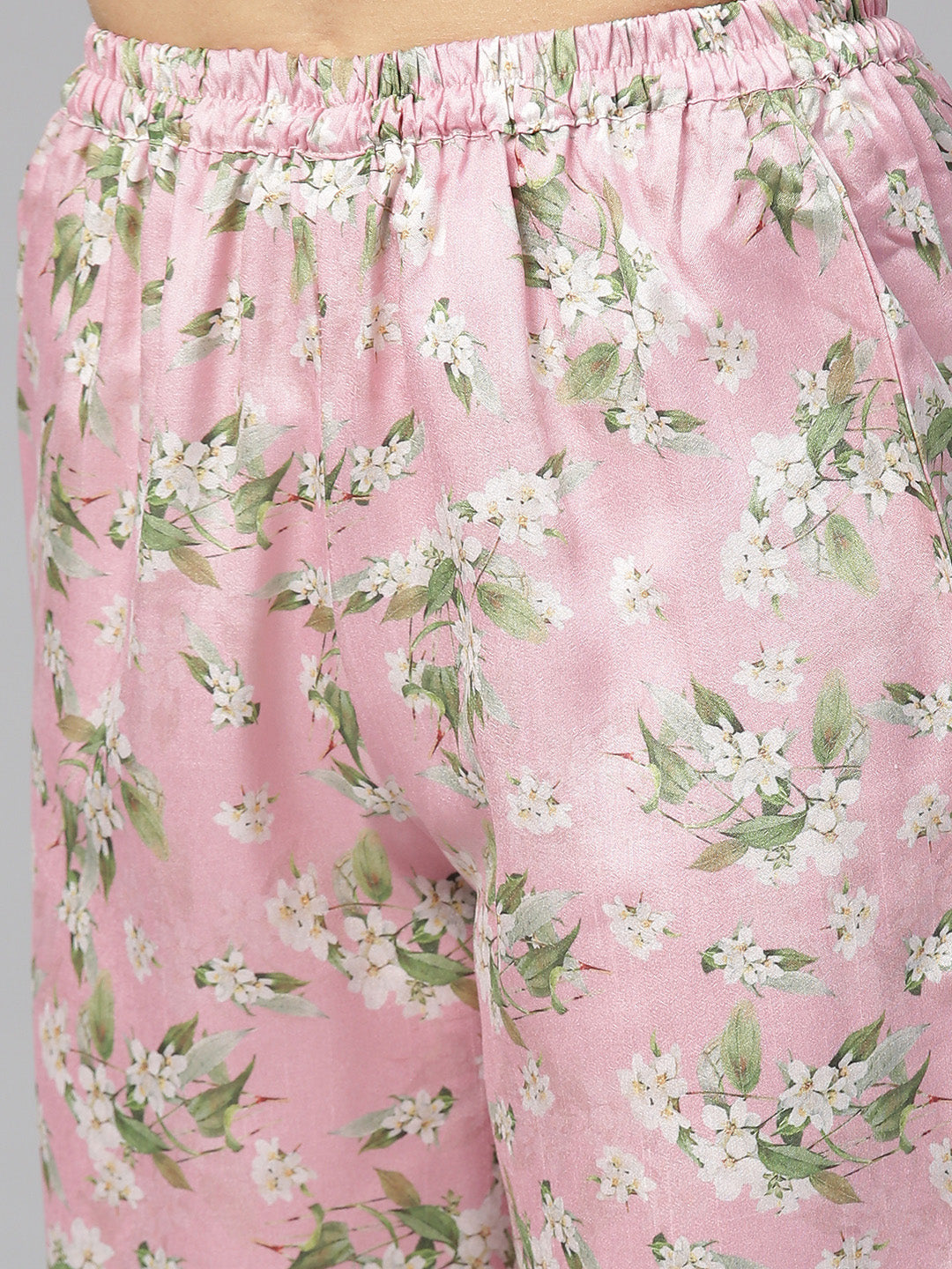Women's Pink Poly Crepe Kurta Pant Se