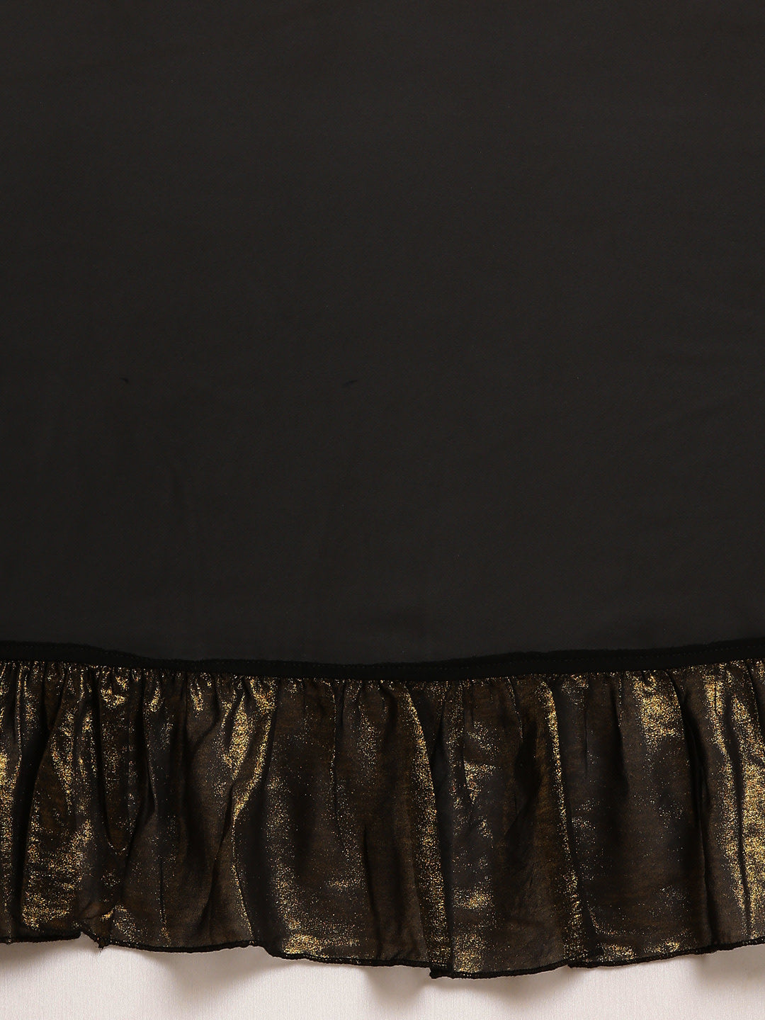 Women's Black Georgette Ruffles Ready To Wear Saree