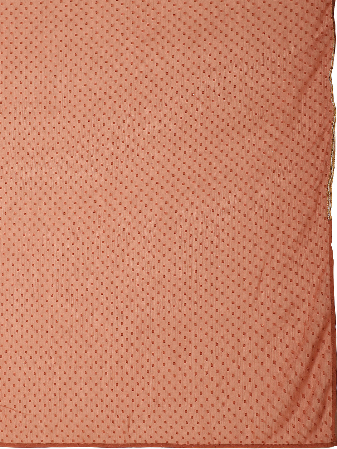 Women's Rusty Rose Booti Chiffon Ruffles Ready To Wear Saree