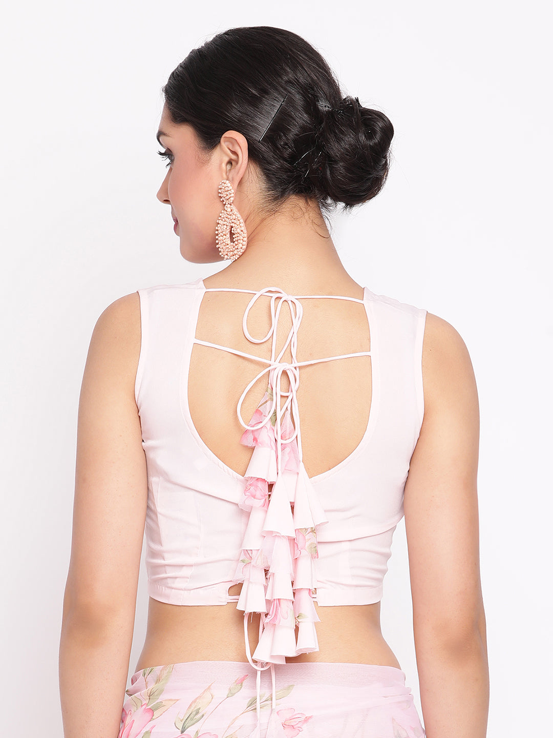 Women's Baby Pink Colour Chiffon Digital Print Saree