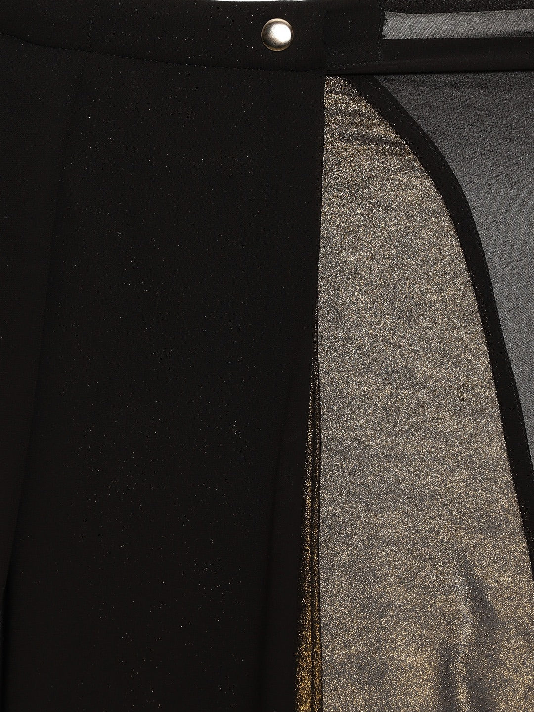 Women's Black Georgette Gold Coated Ready To Wear Saree