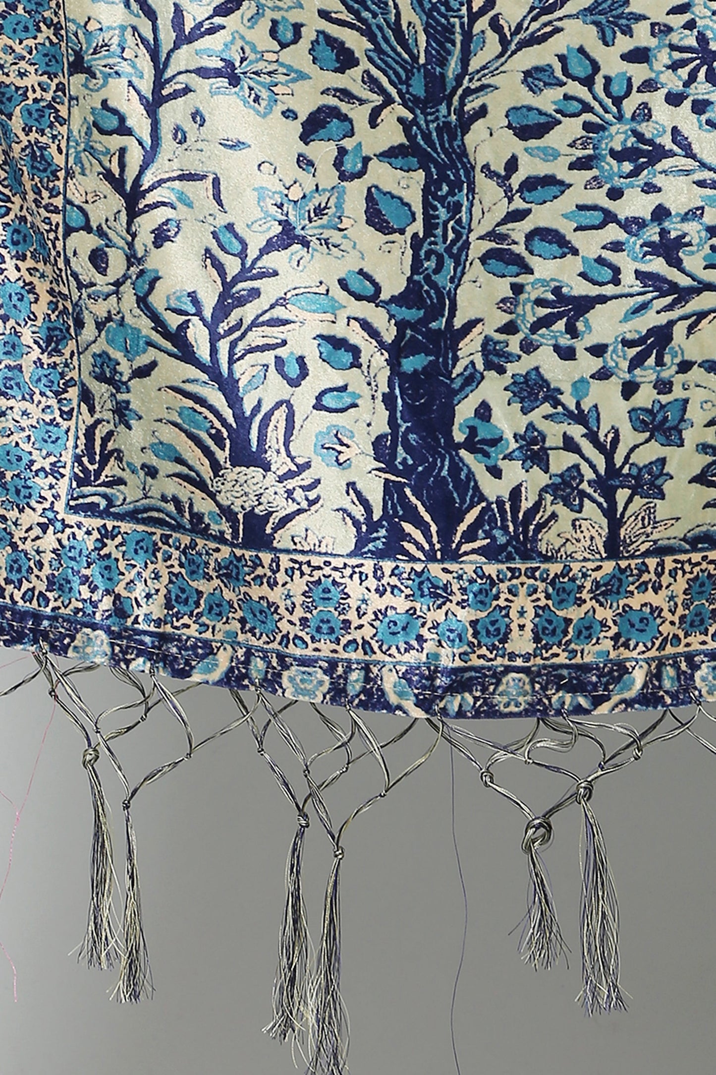 Women's Blue Color Polyster Velvet Digital Printed Dupatta