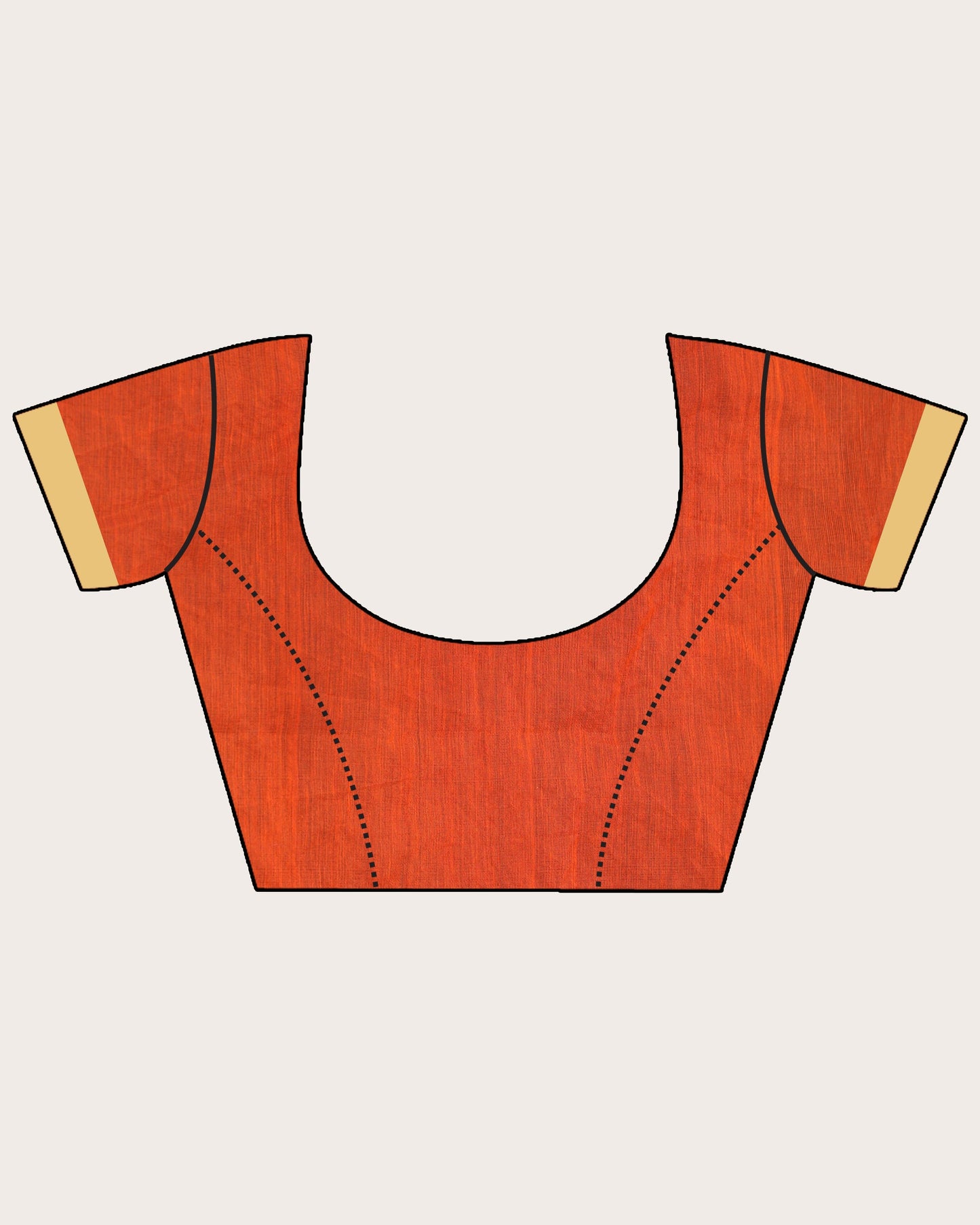 Women's Orange Art Silk Muslin Handloom Embroidery Saree