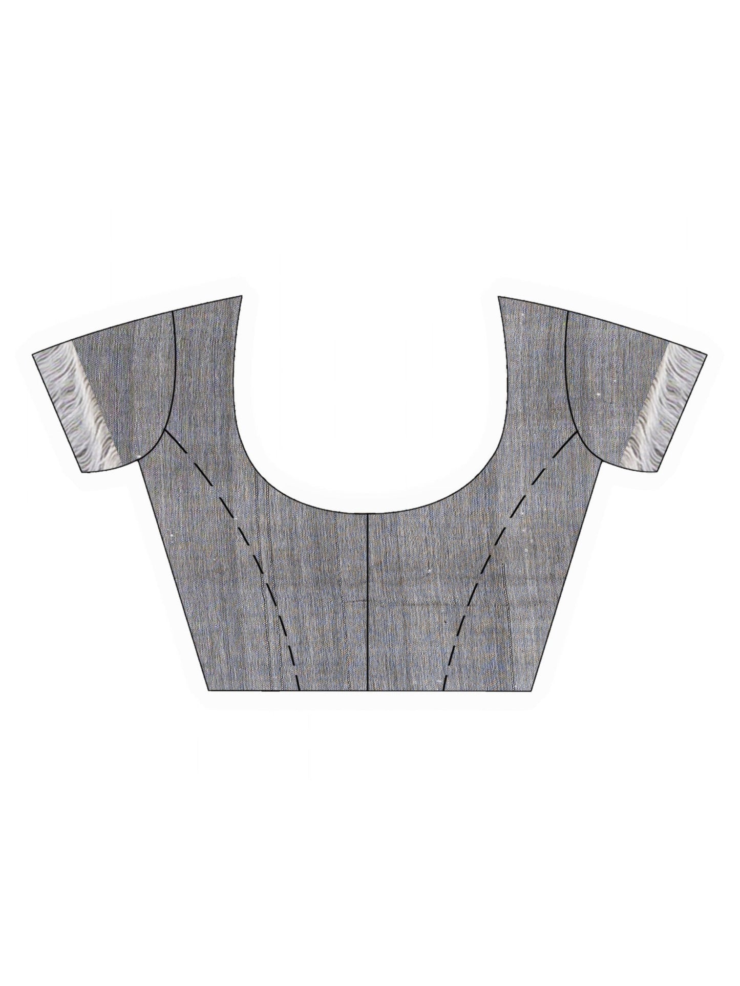 Women's Gray Handwoven Cotton Jamdani handloom Saree