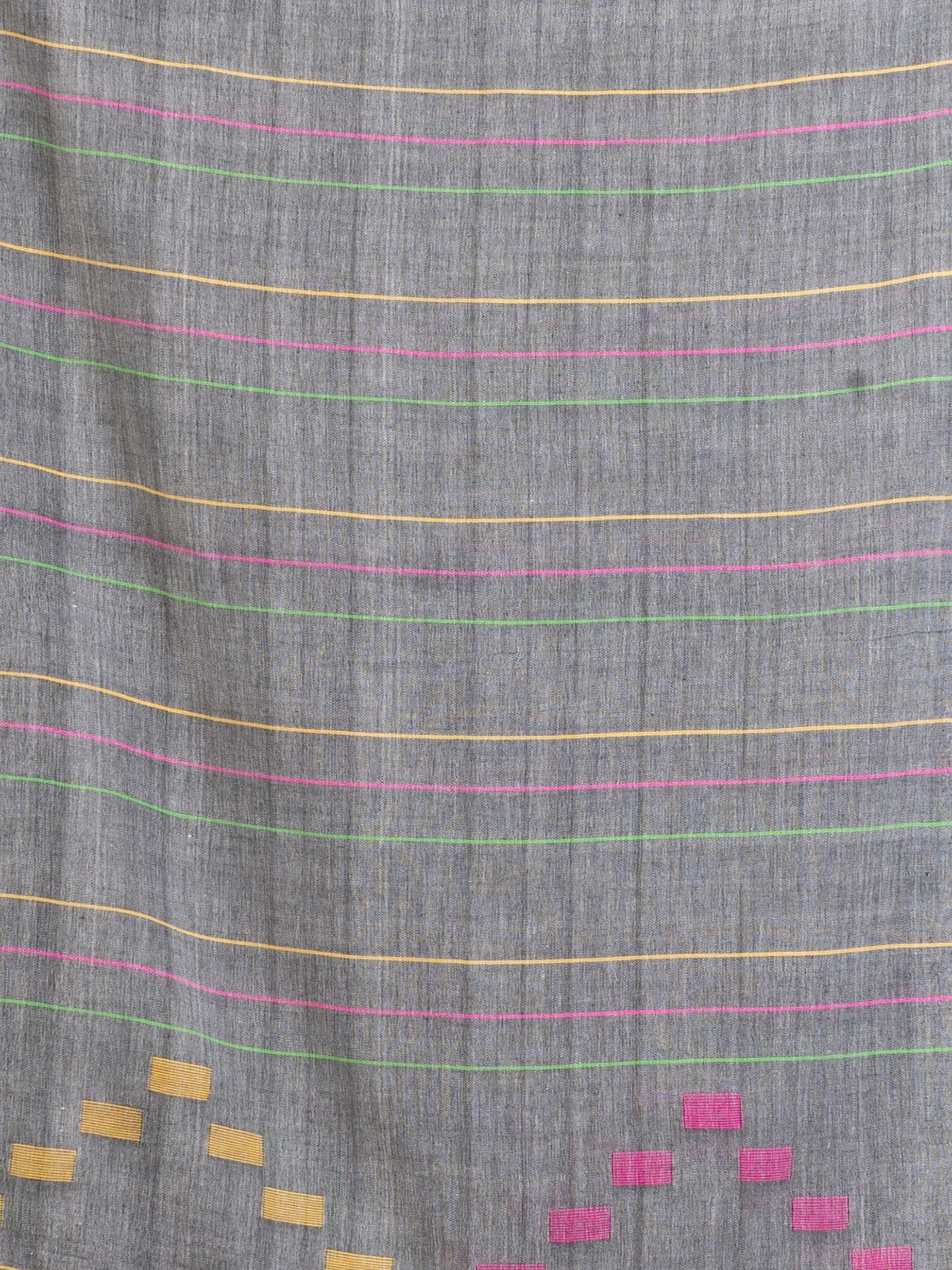 Women's Black Handweven Cotton Blend Jamdani handloom Saree