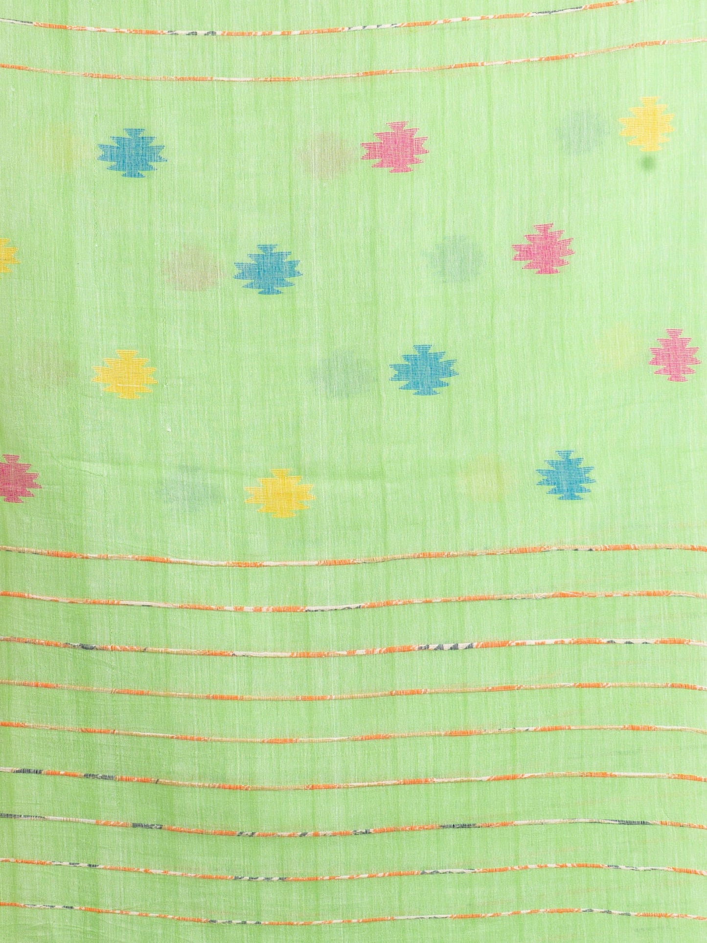 Women's Light Green Handwoven Cotton Jamdani handloom Saree