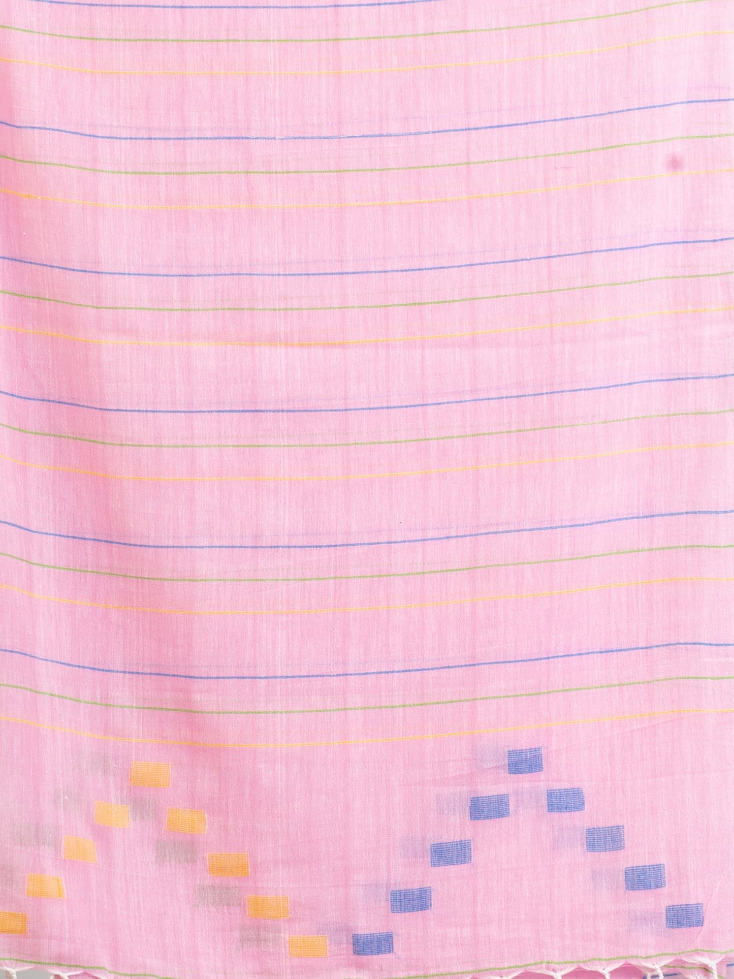 Women's Pink Handwoven Cotton Jamdani handloom Saree