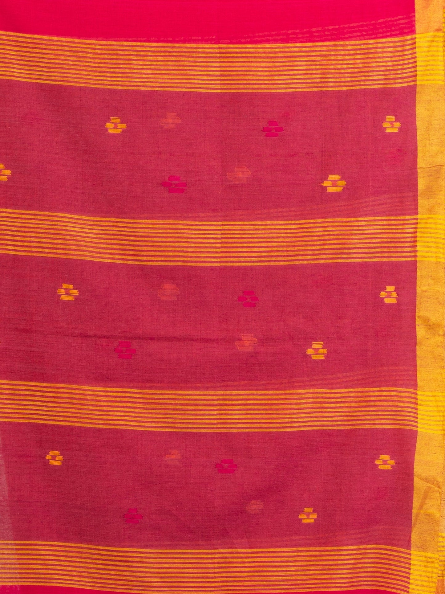 Women's Pink Handwoven Cotton Jamdani handloom Saree