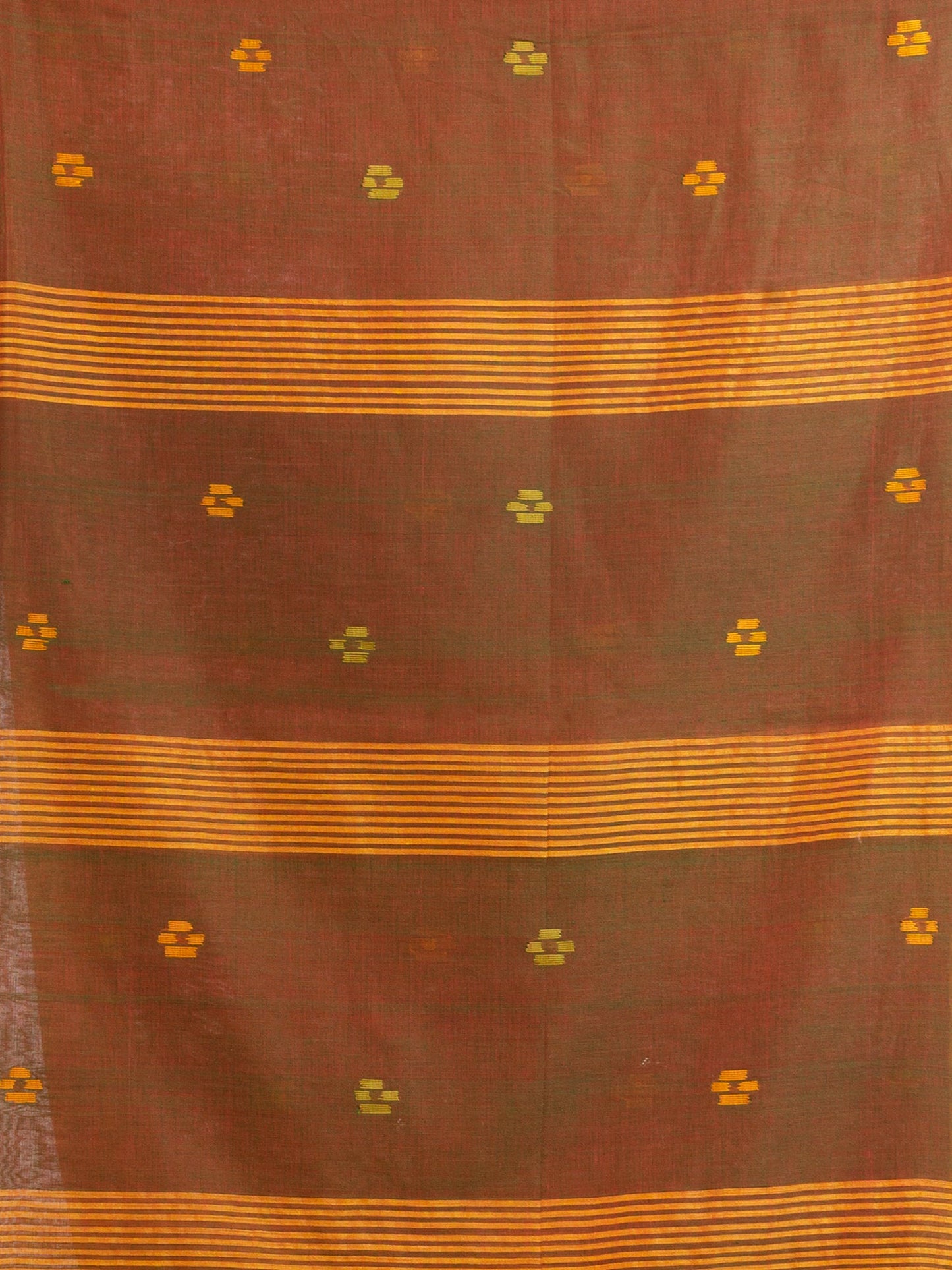 Women's Lemon Yollow Handwoven Cotton Jamdani handloom Saree