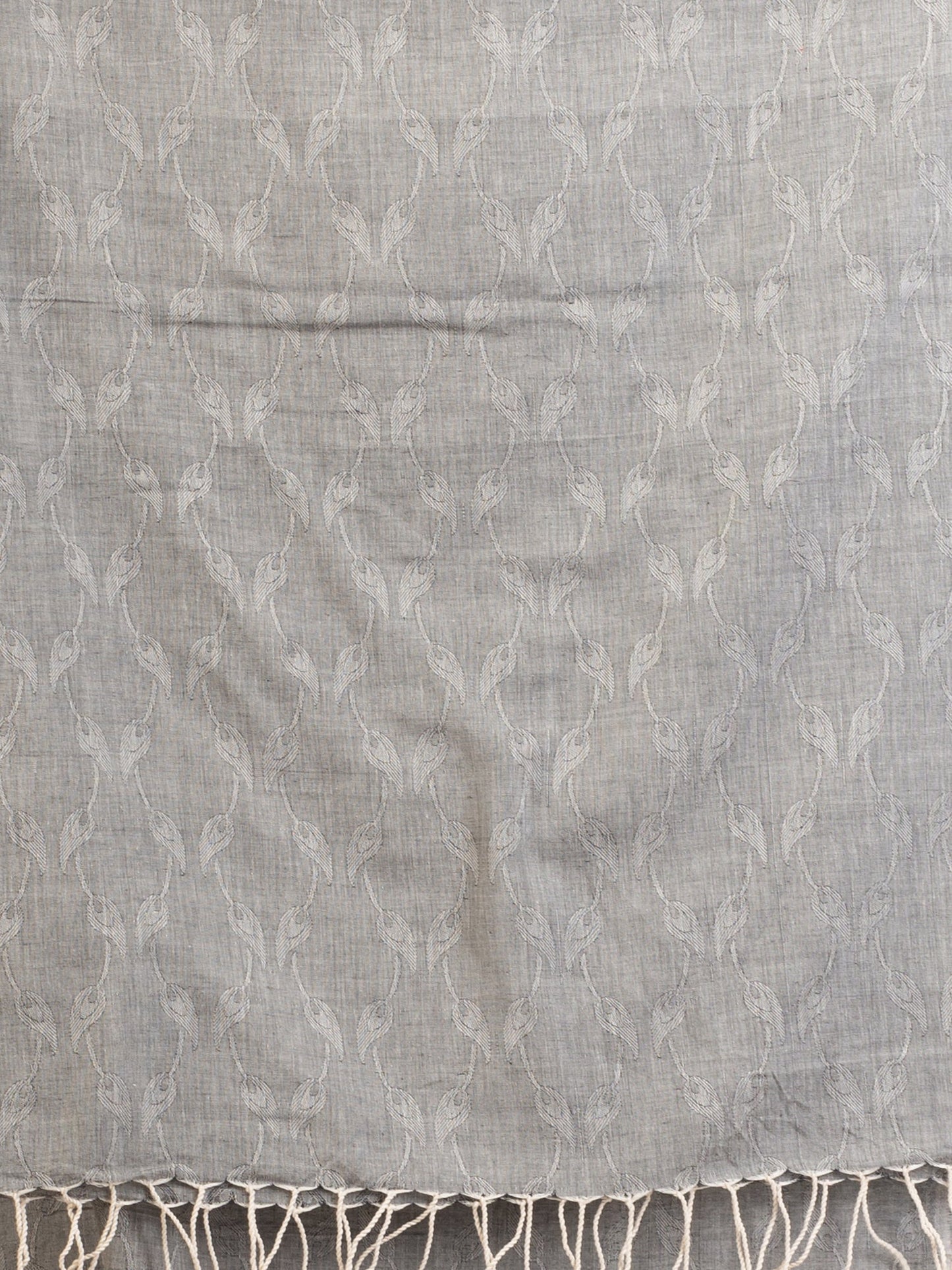 Women's Gray Cotton Jacquard handloom Saree